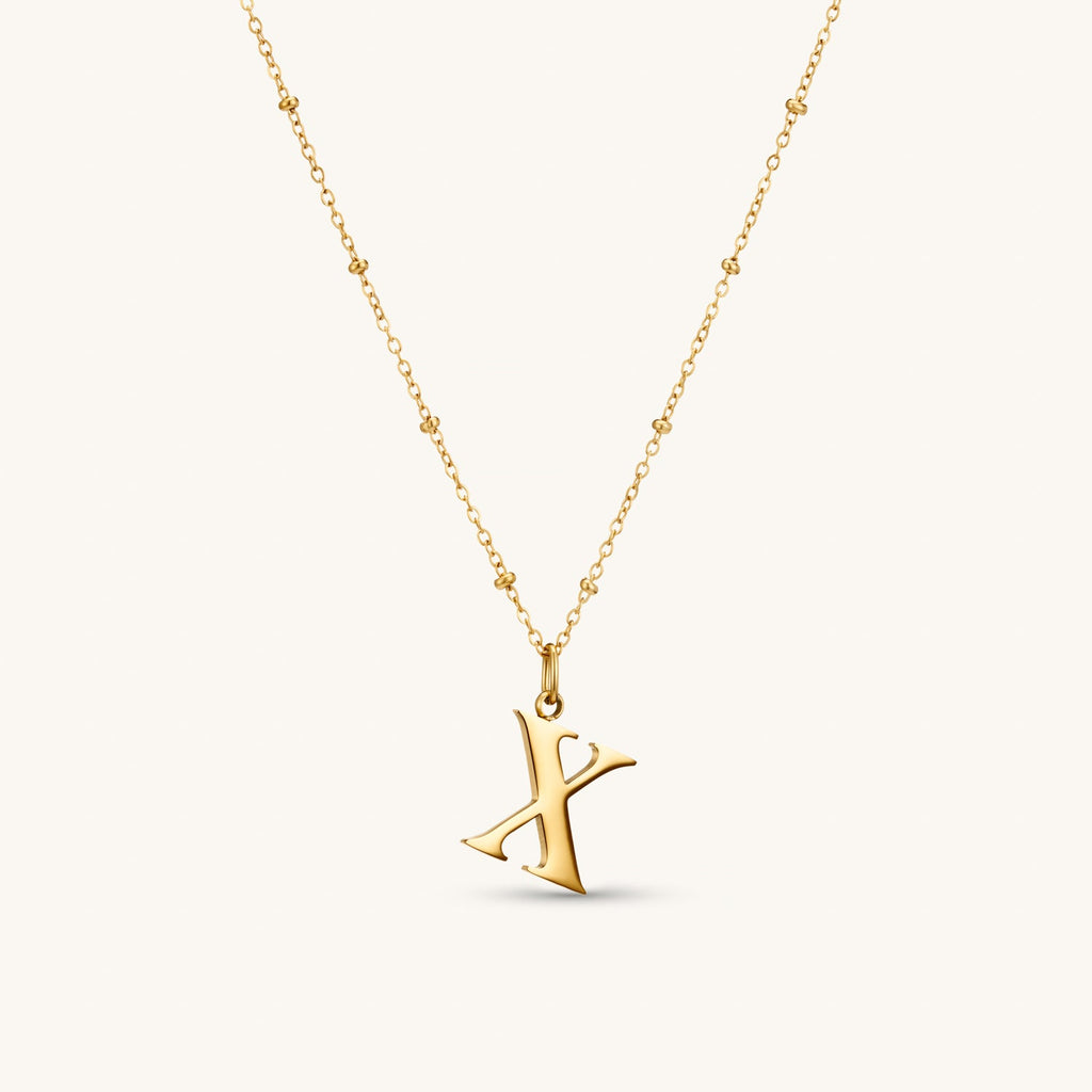Collier pendentif initiale X en Or
