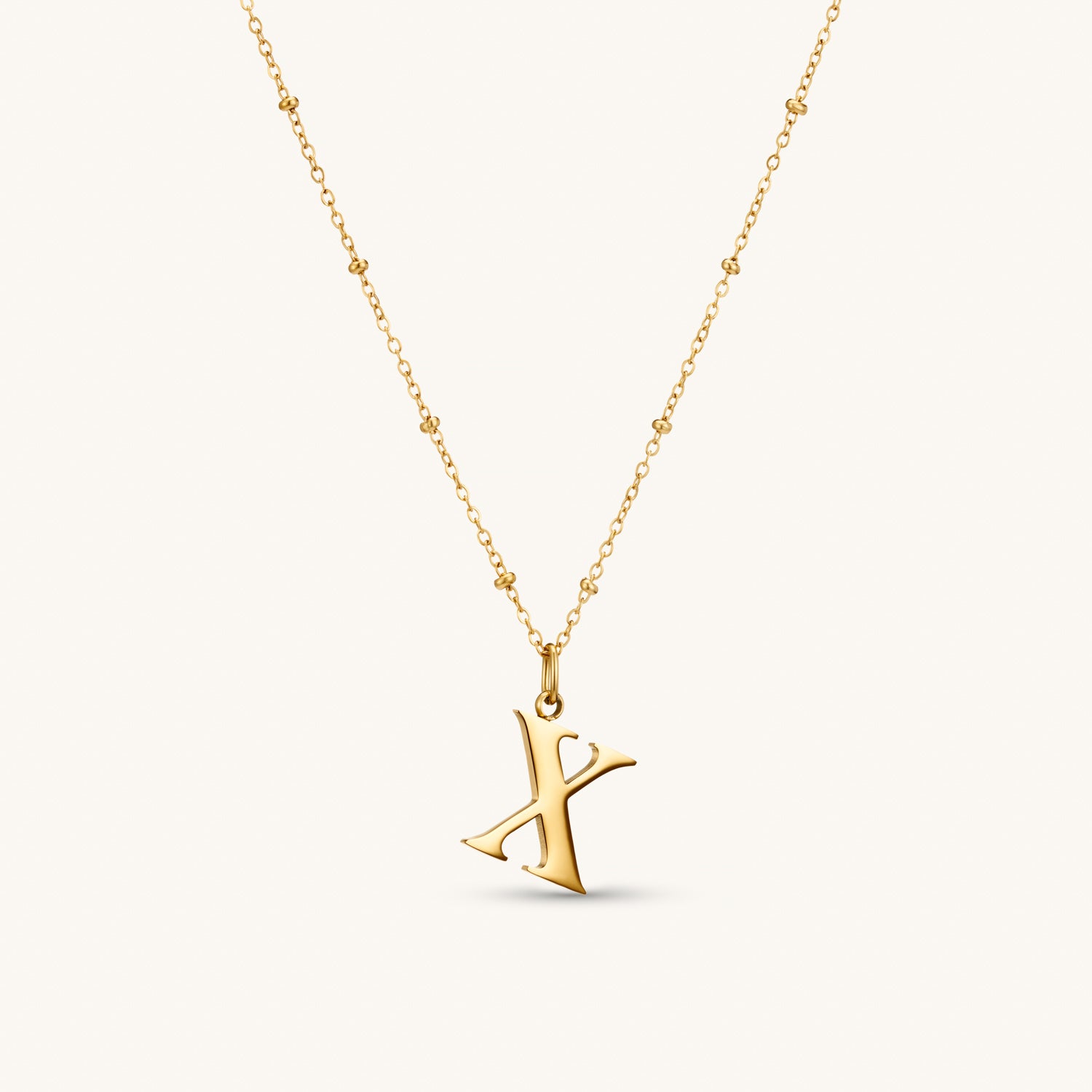 Collier pendentif initiale X en Or