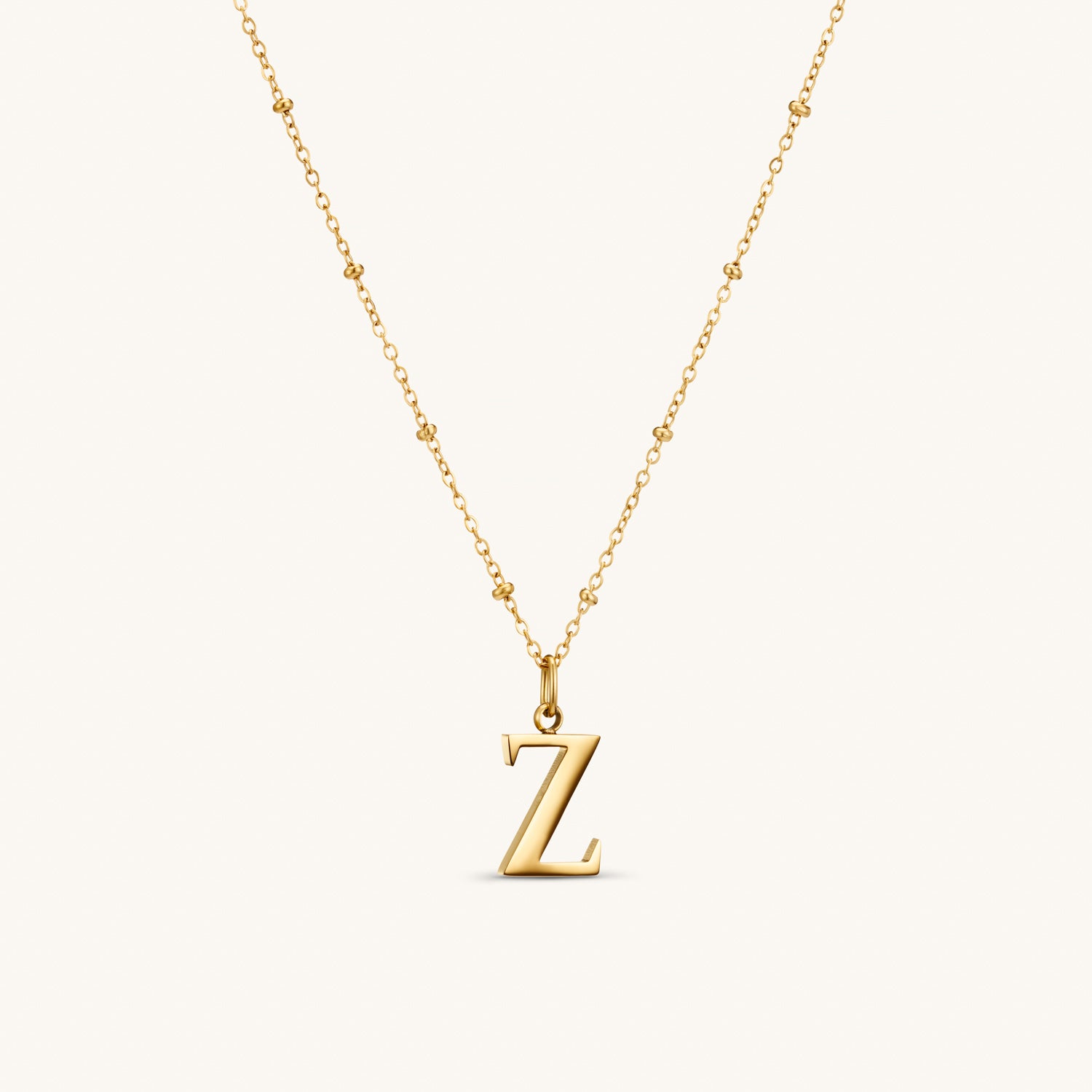 Collier pendentif initiale Z en Or