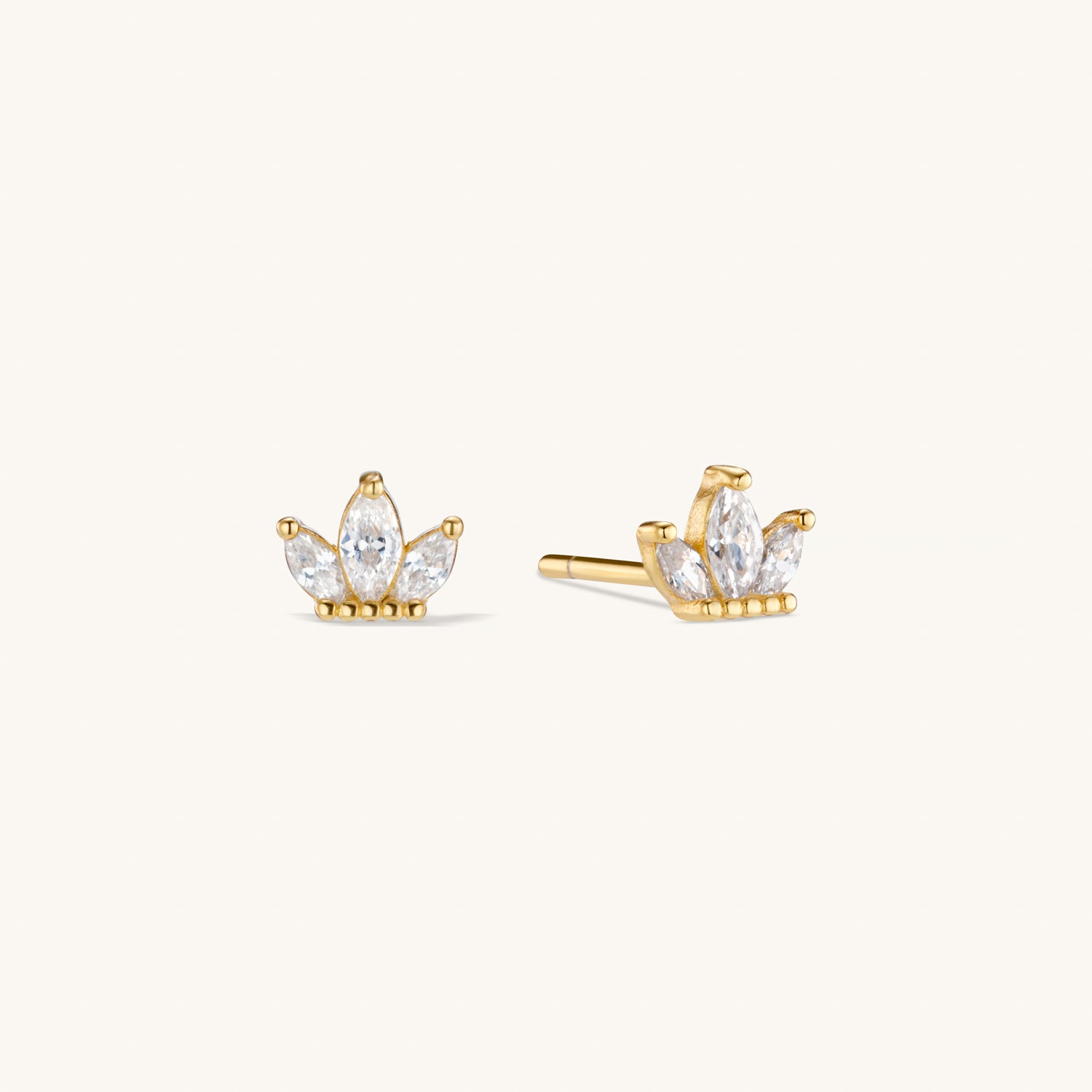 Puces d’Oreilles Couronne Jewel en Or