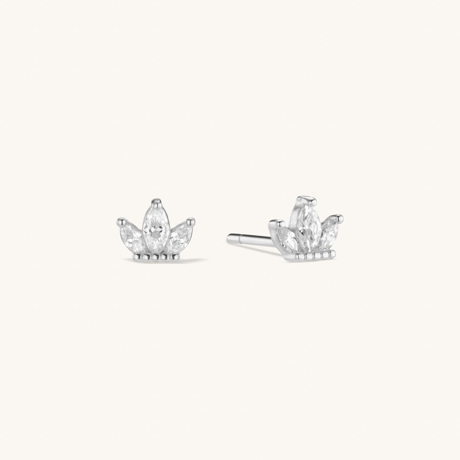 Puces d’Oreilles Couronne Jewel en Argent