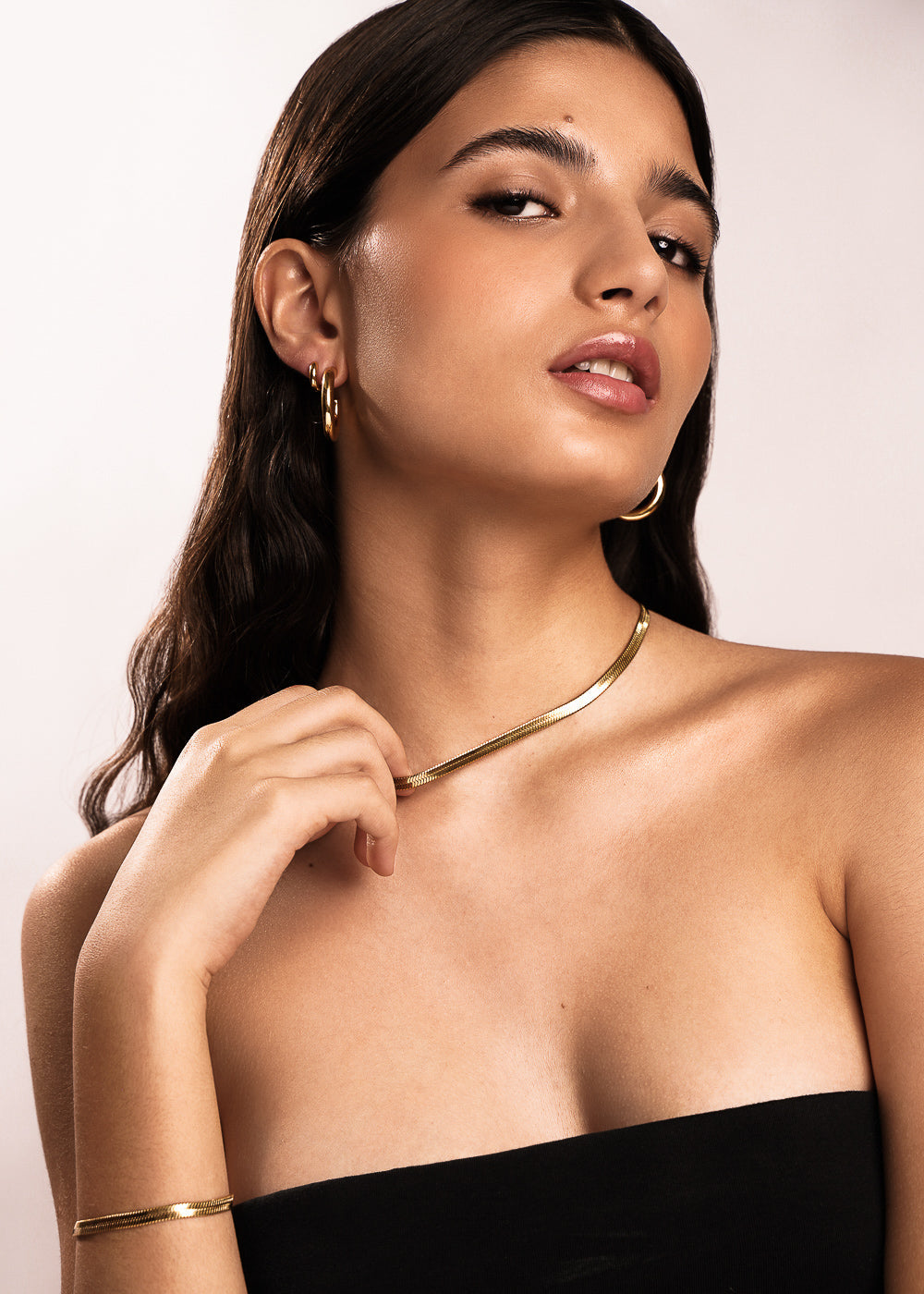 Parure Maille Serpent Bold Assortie en Or Taille M/L
