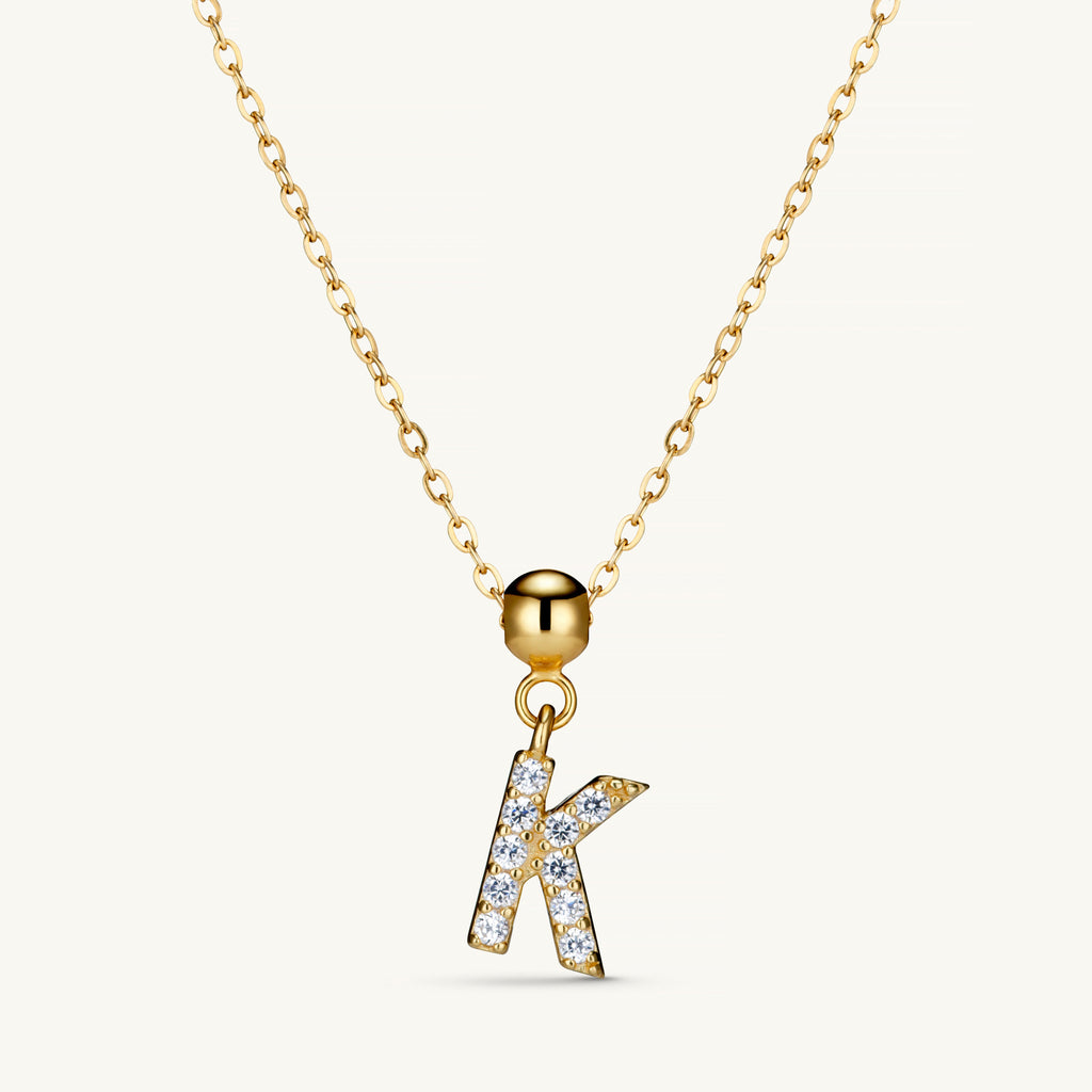Pendentif Initiale K avec Diamant en Or