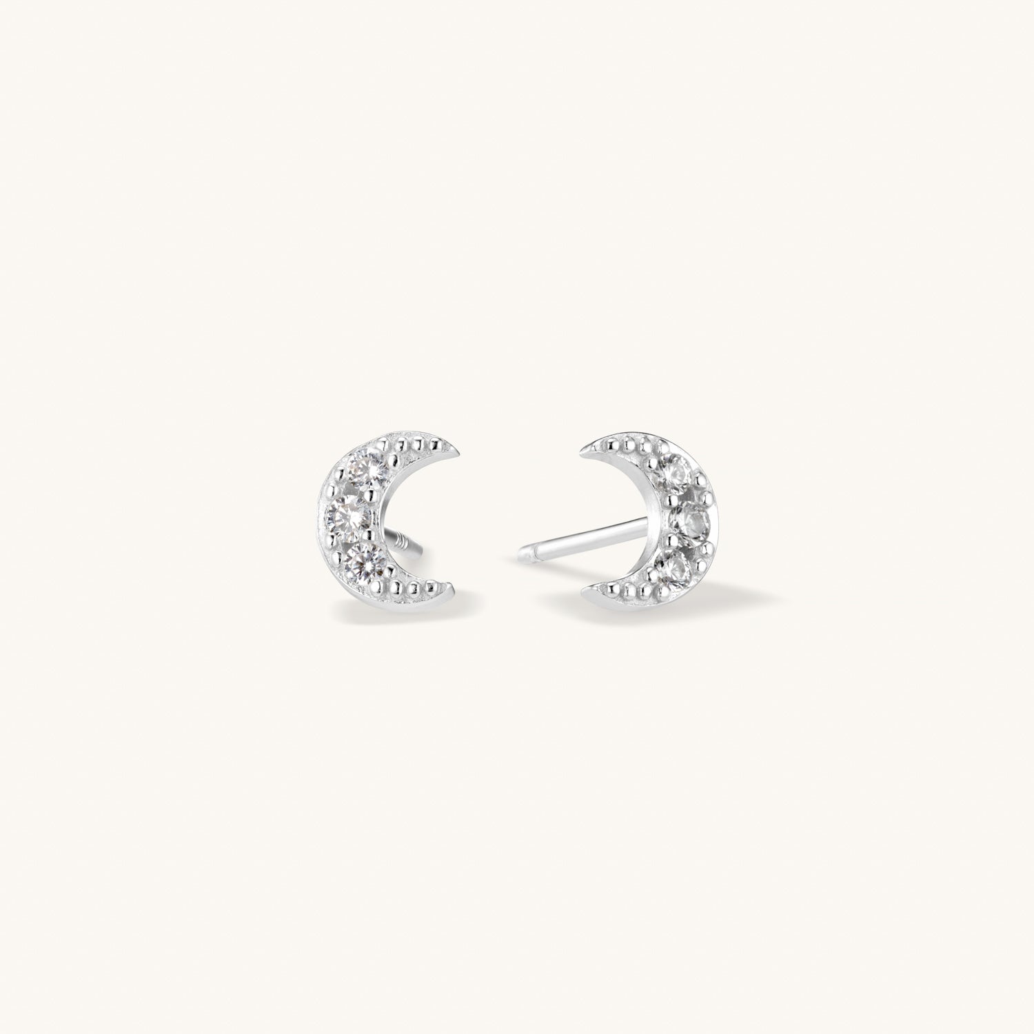 Puces d’Oreilles Cristal Luna en Argent