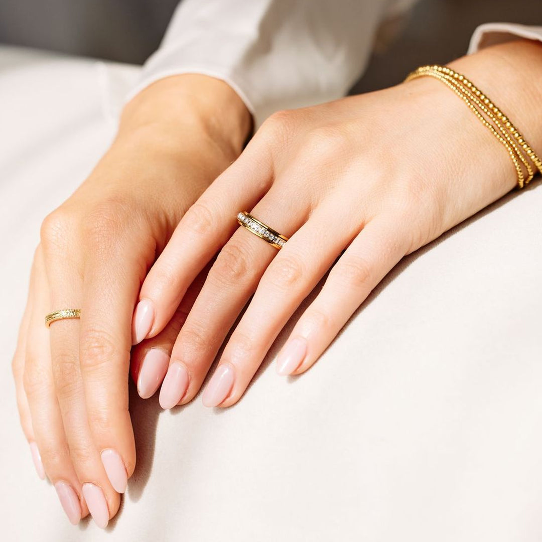 Bague Tournante Cristal en Or