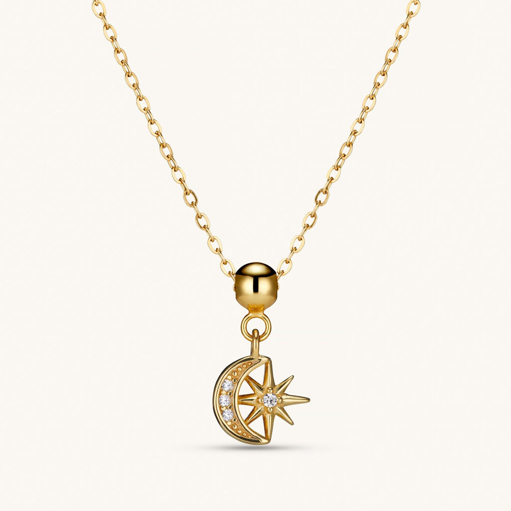 Pendentif Lune & Étoile en Or