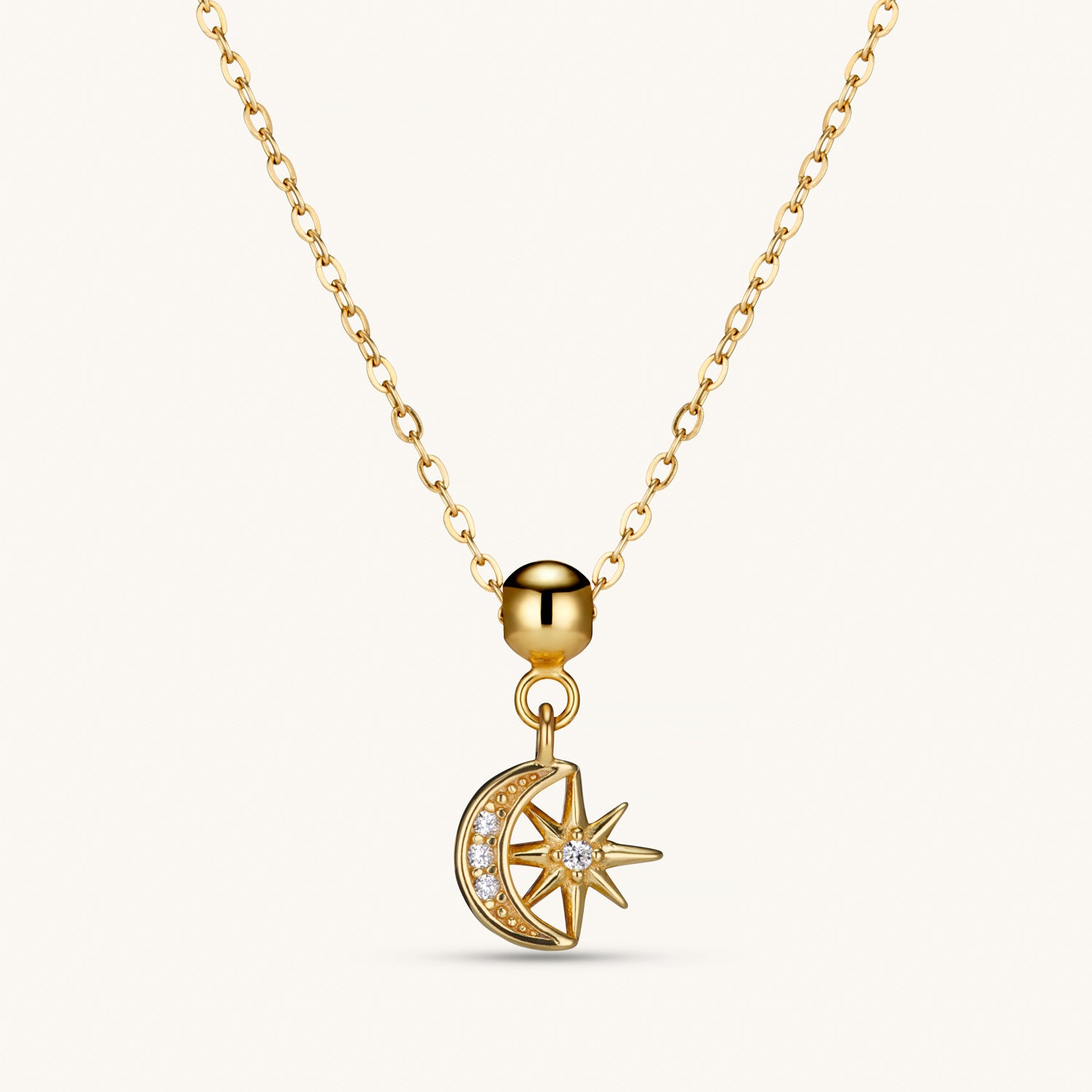 Pendentif Lune & Étoile en Or