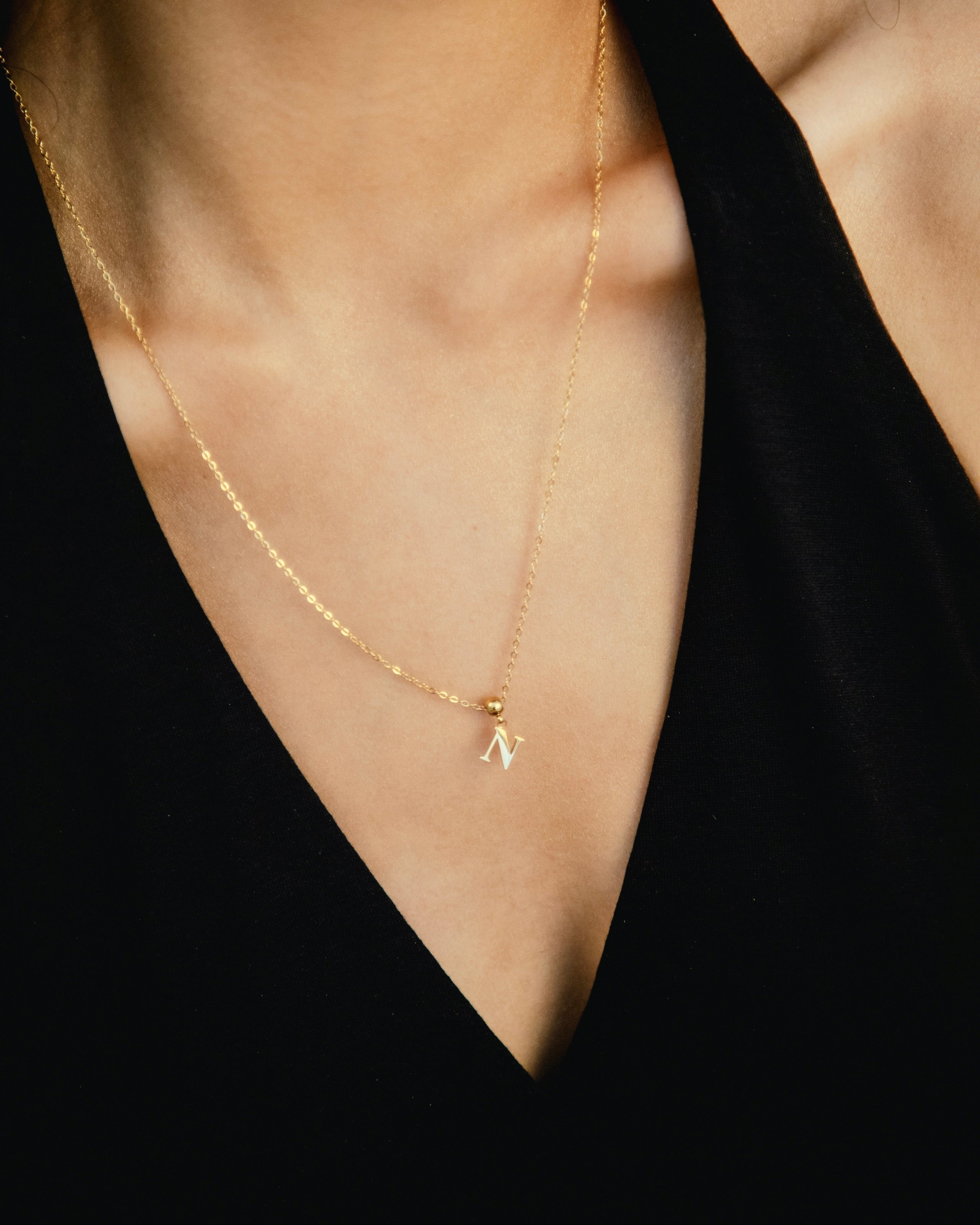 Pendentif Initiale N Classique en Or