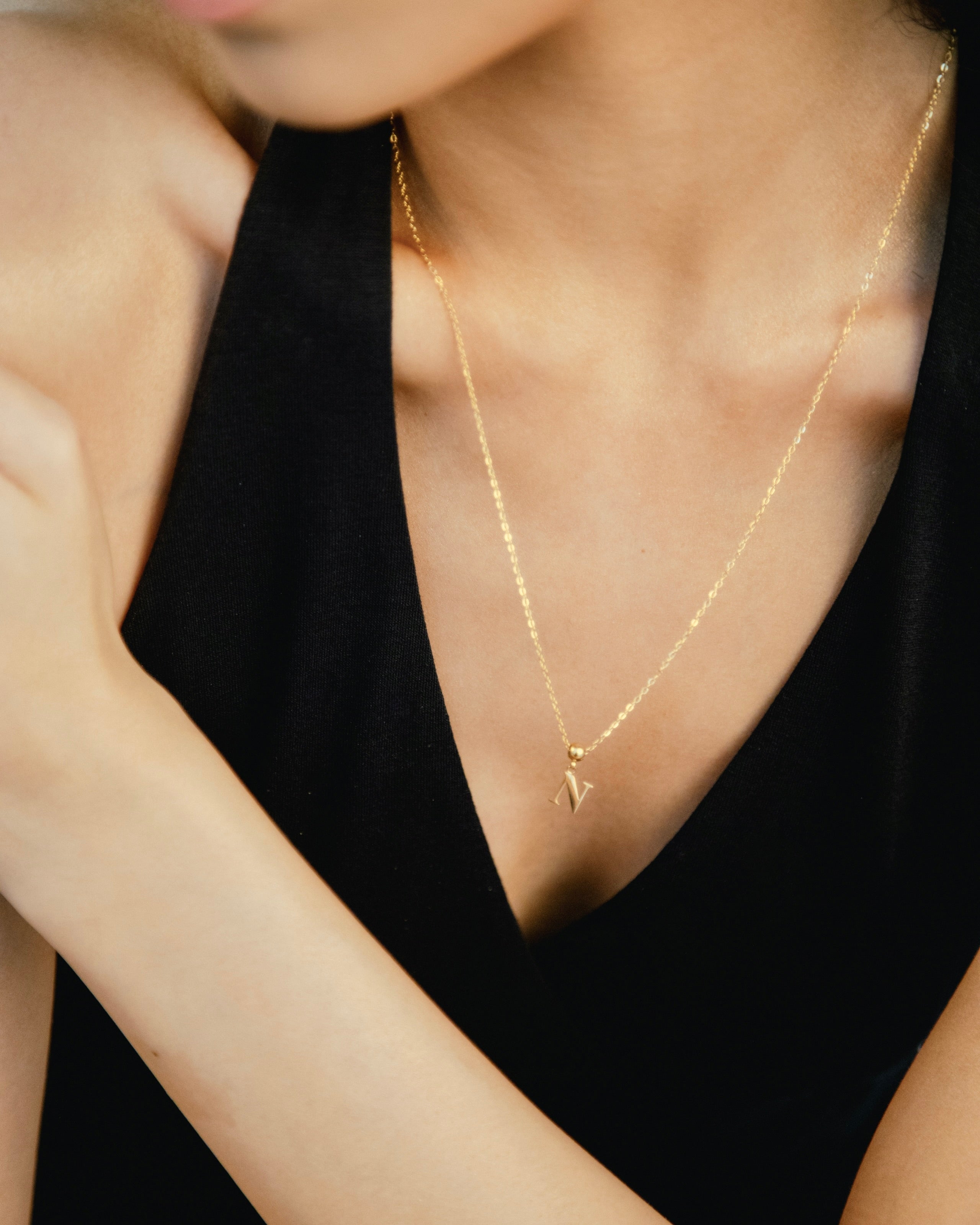 Pendentif Initiale N Classique en Or