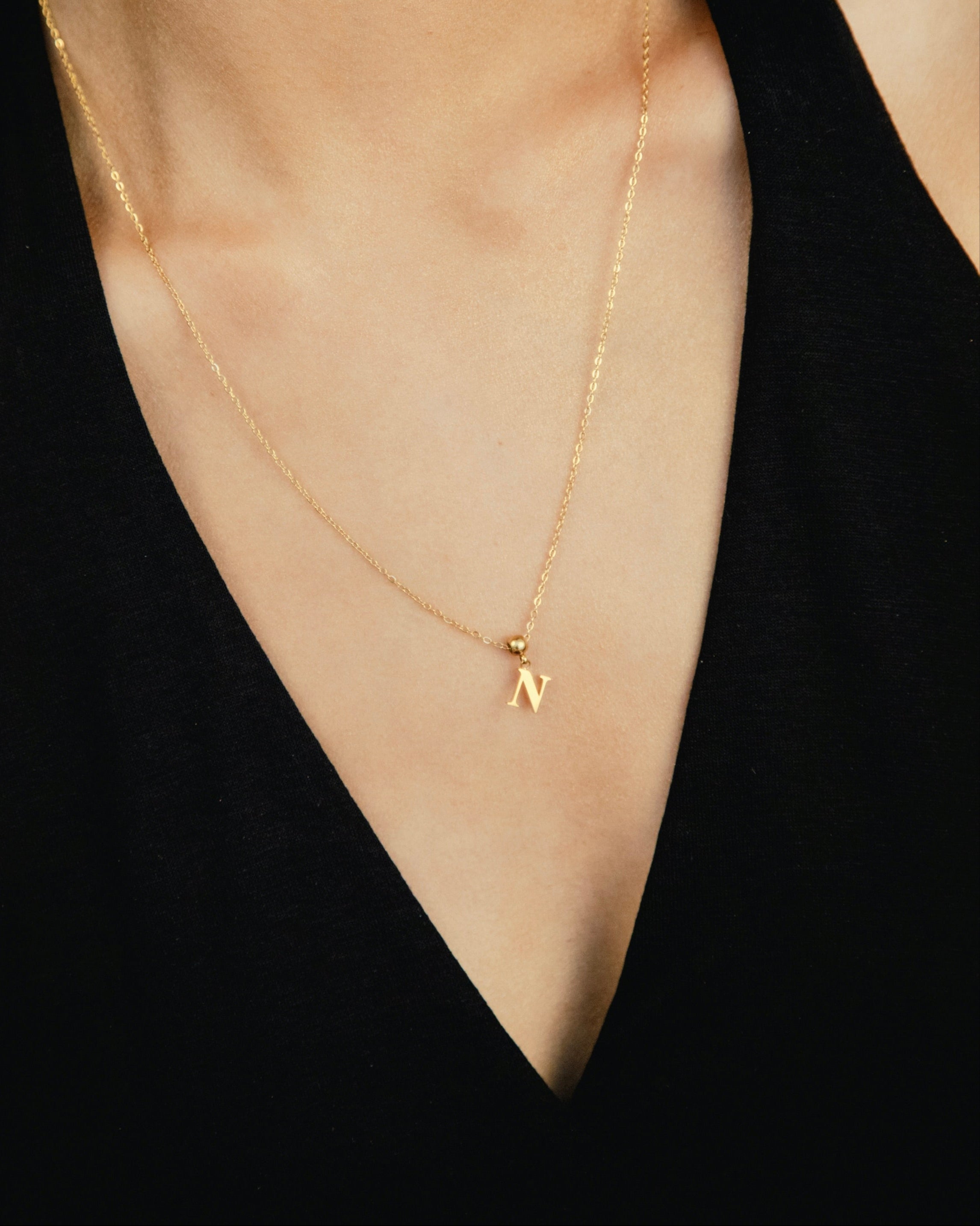 Pendentif Initiale N Classique en Or