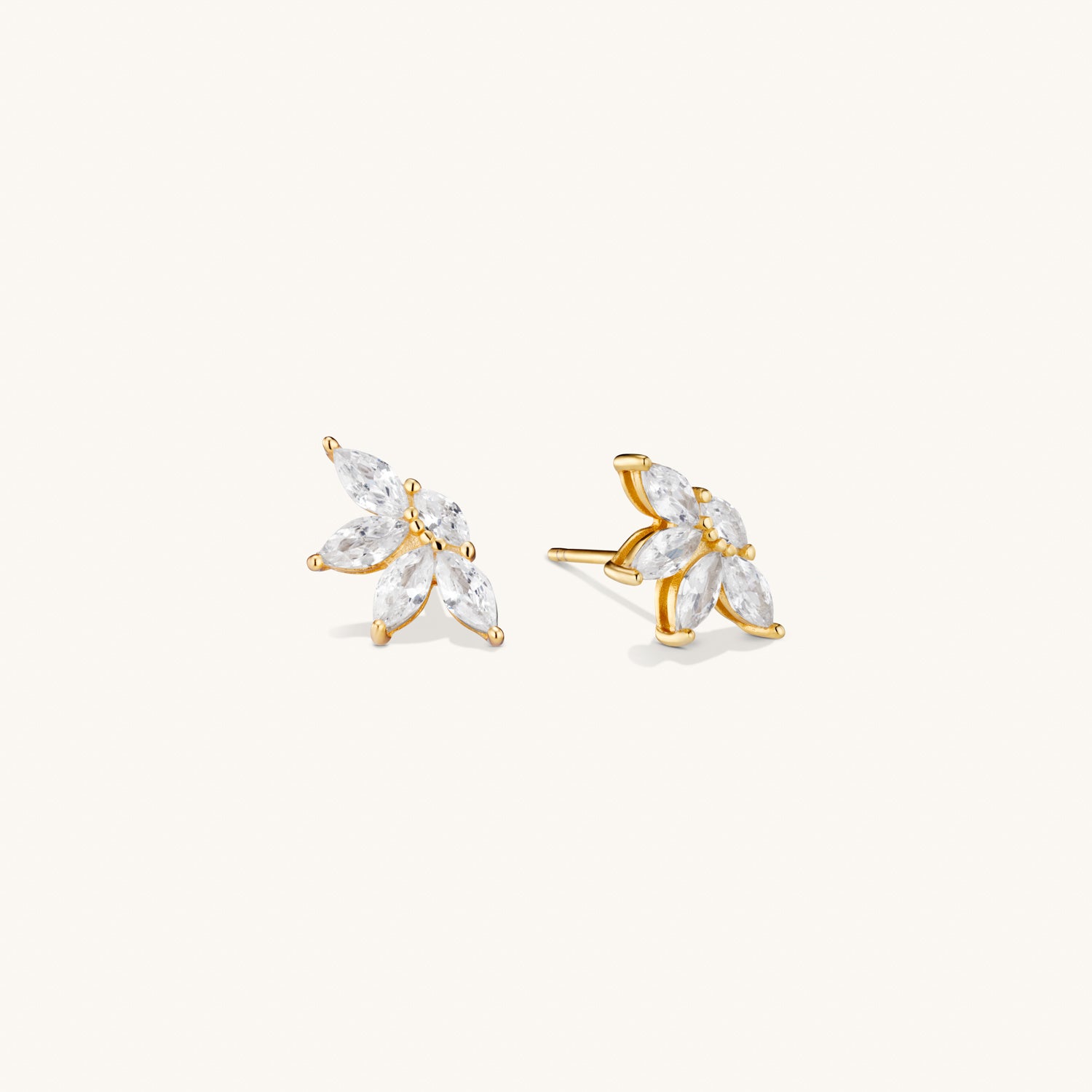 Puces d’Oreilles Navette Gemme en Or