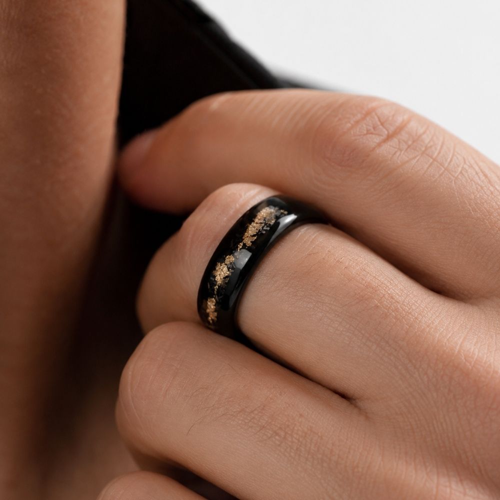 Nova | Black Steel Ring for Men