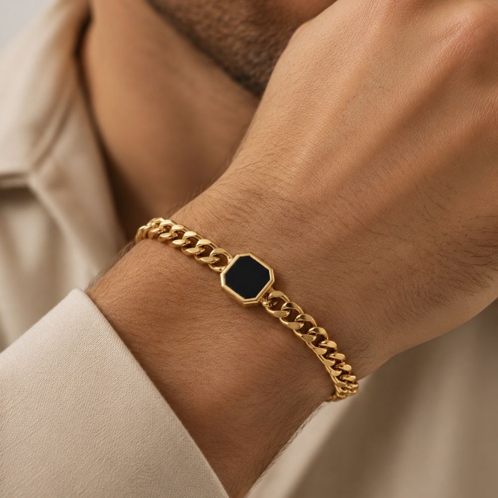 Onyx | Bracelet Chaîne Cuban Homme