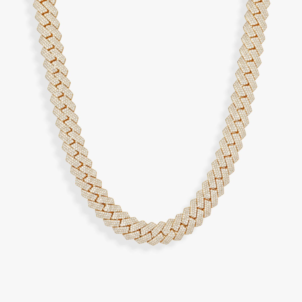 Overload | Men's Cuban Zircon Necklace Flat Links