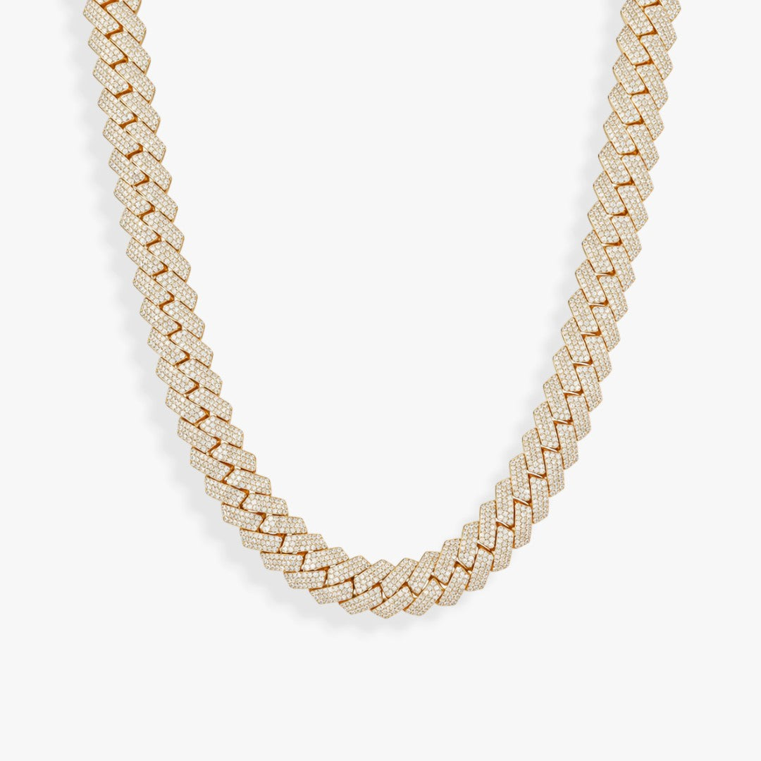Overload | Collier Chaîne Cuban Zircon Maillons Plats Homme