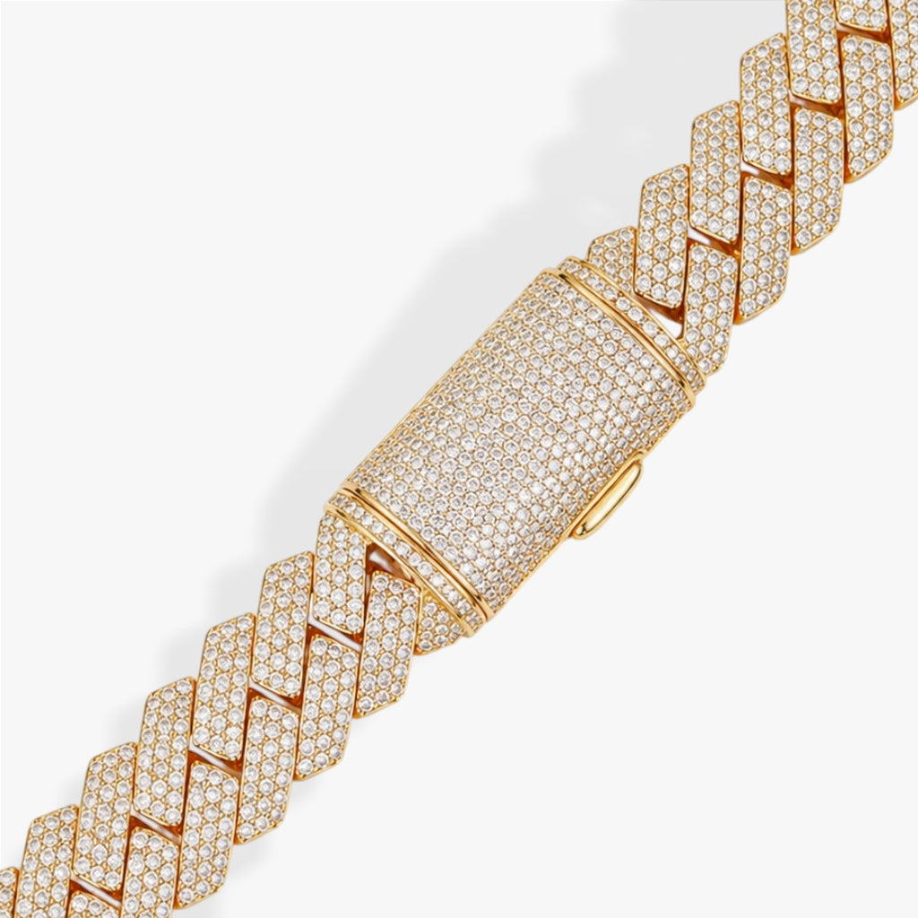 Overload | Men's Cuban Zircon Necklace Flat Links