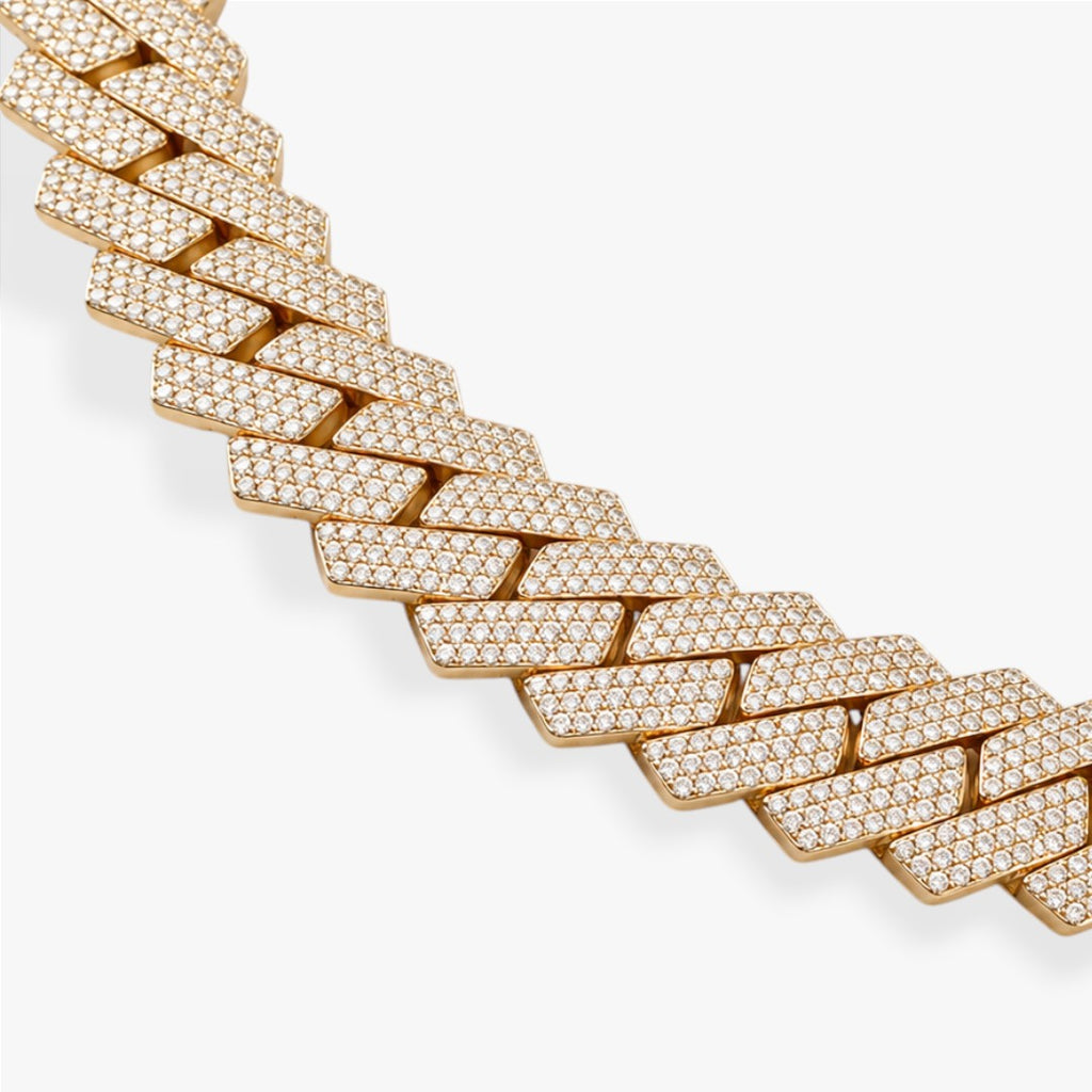 Overload | Men's Cuban Zircon Necklace Flat Links