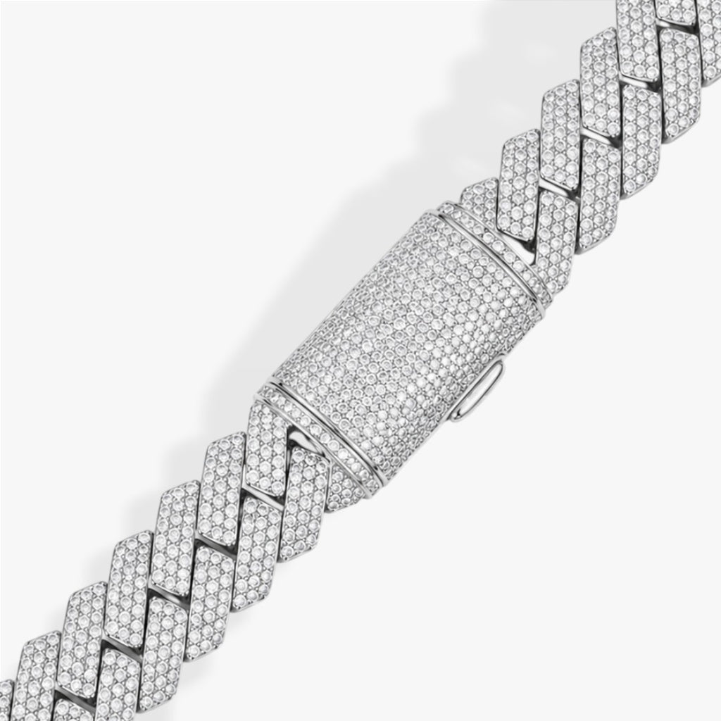 Overload | Men's Cuban Zircon Necklace Flat Links