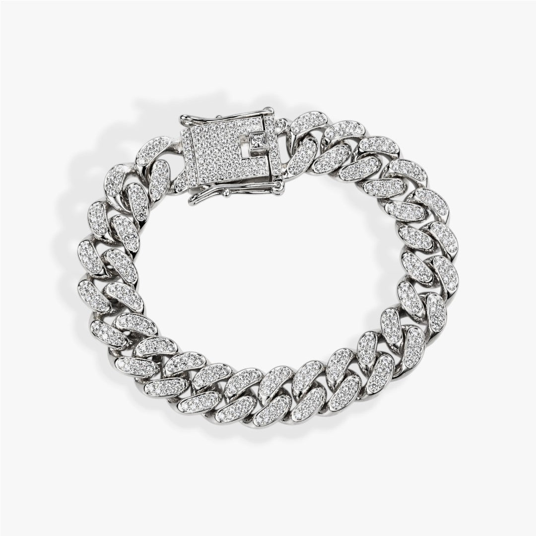 Overload | Bracelet Chaîne Cuban 13mm Zircon Homme