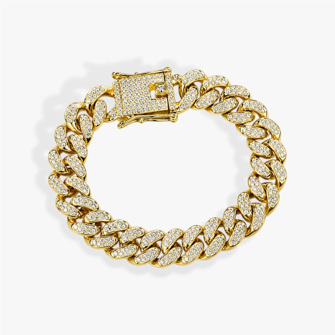Overload | Bracelet Chaîne Cuban 13mm Zircon Homme