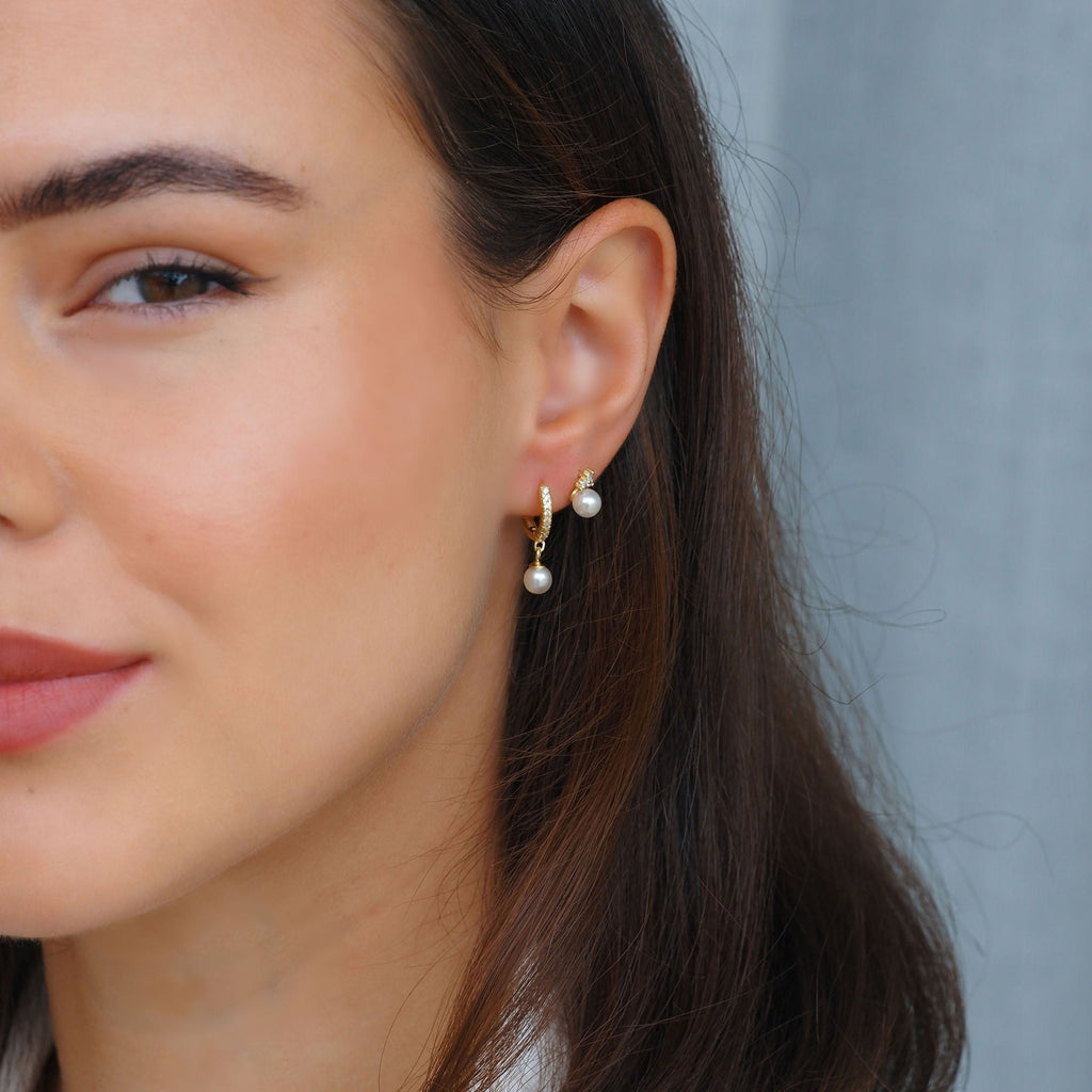 Puces d’Oreilles Trinity Perles en Argent