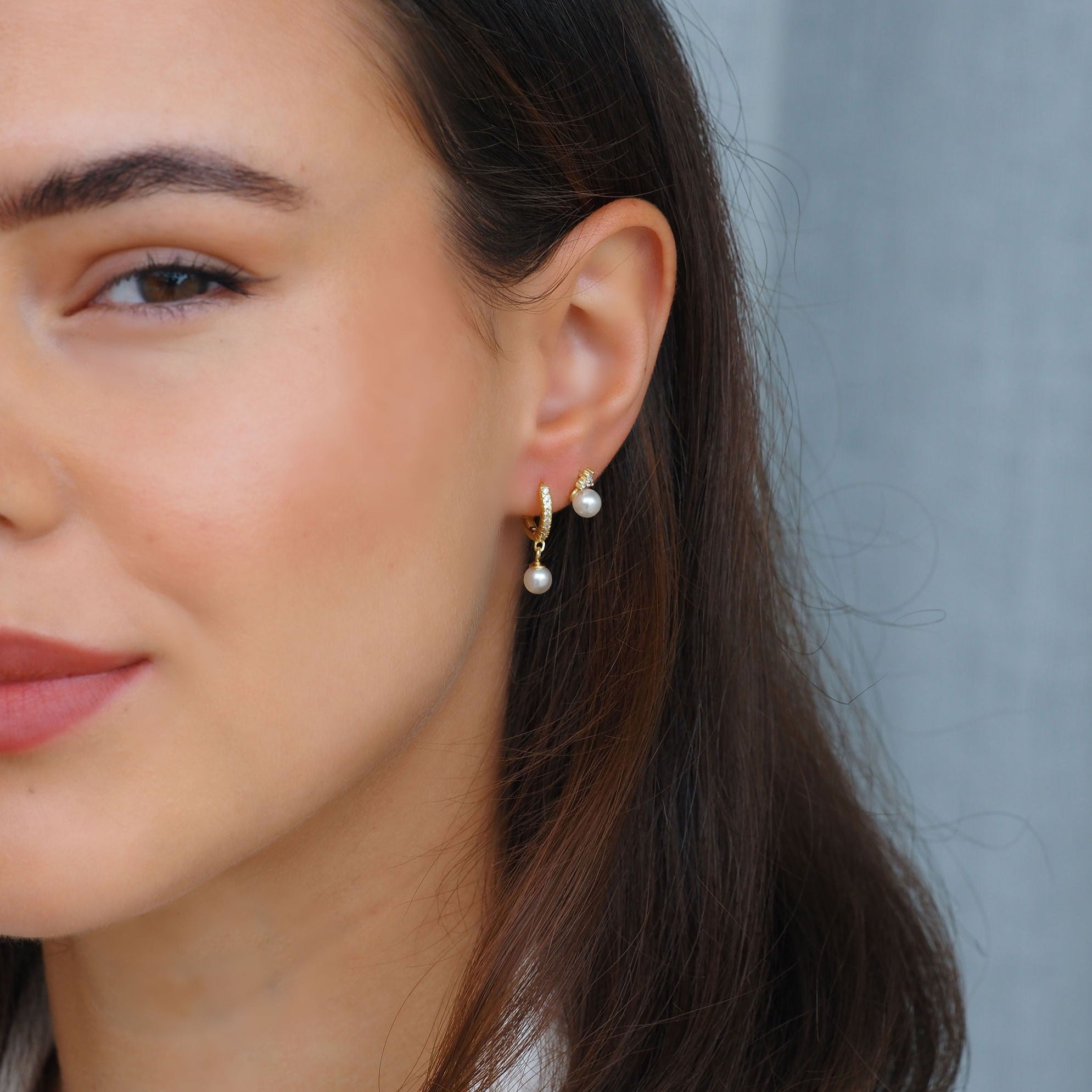 Puces d’Oreilles Trinity Perles en Argent