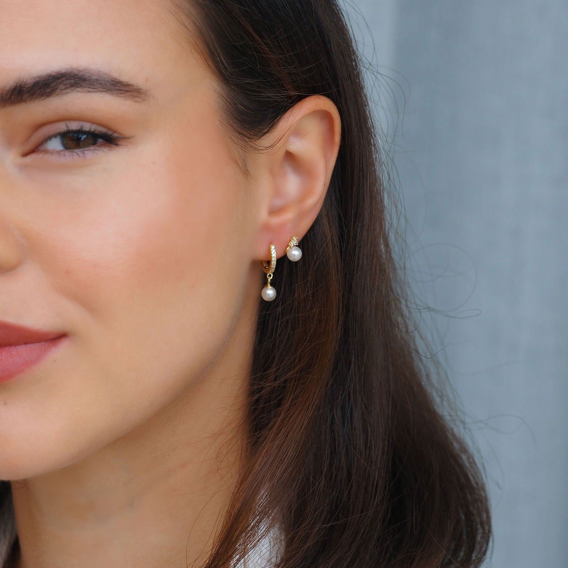 Puces d’Oreilles Trinity Perles en Or