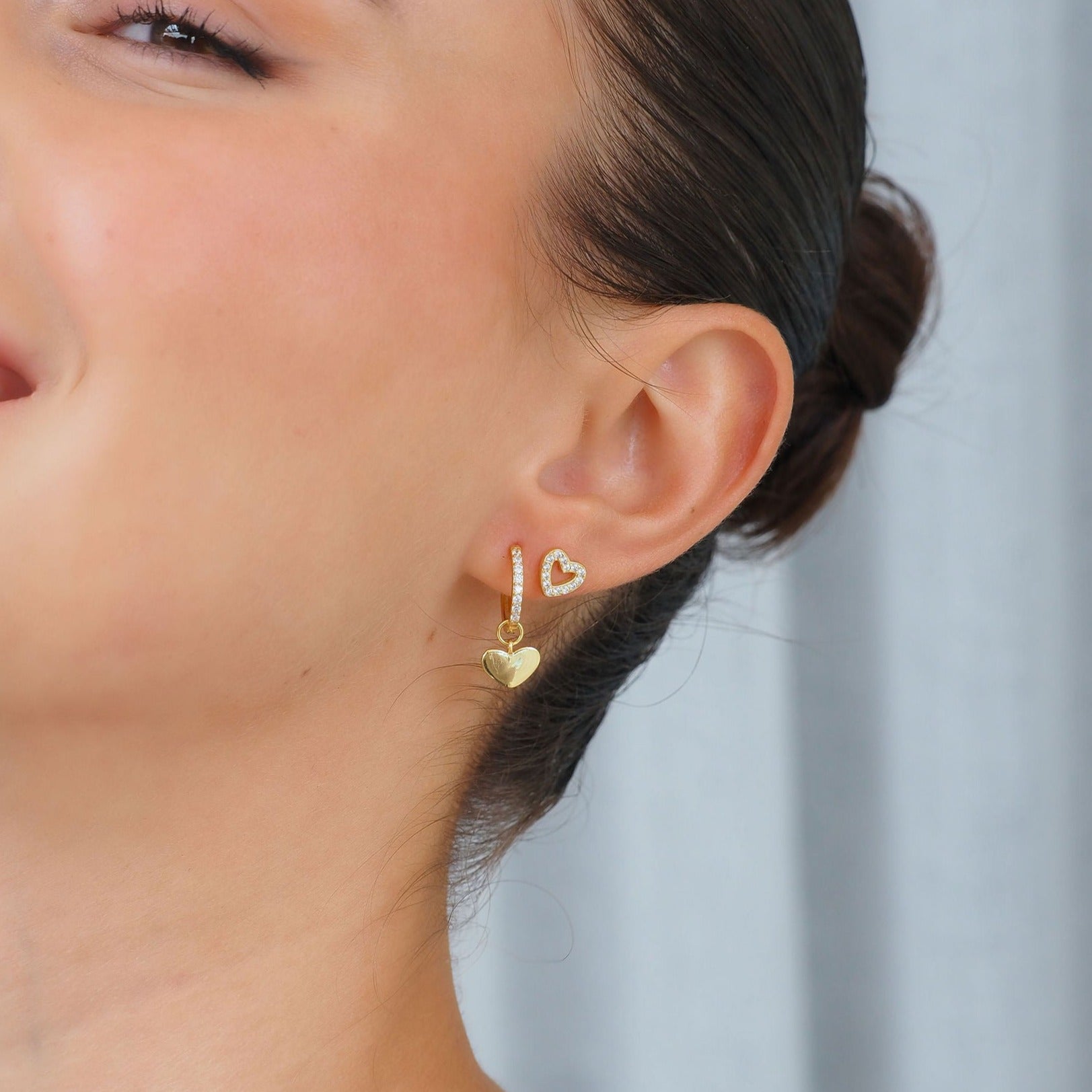 Boucles d’Oreilles Créoles Cœur Amore en Argent
