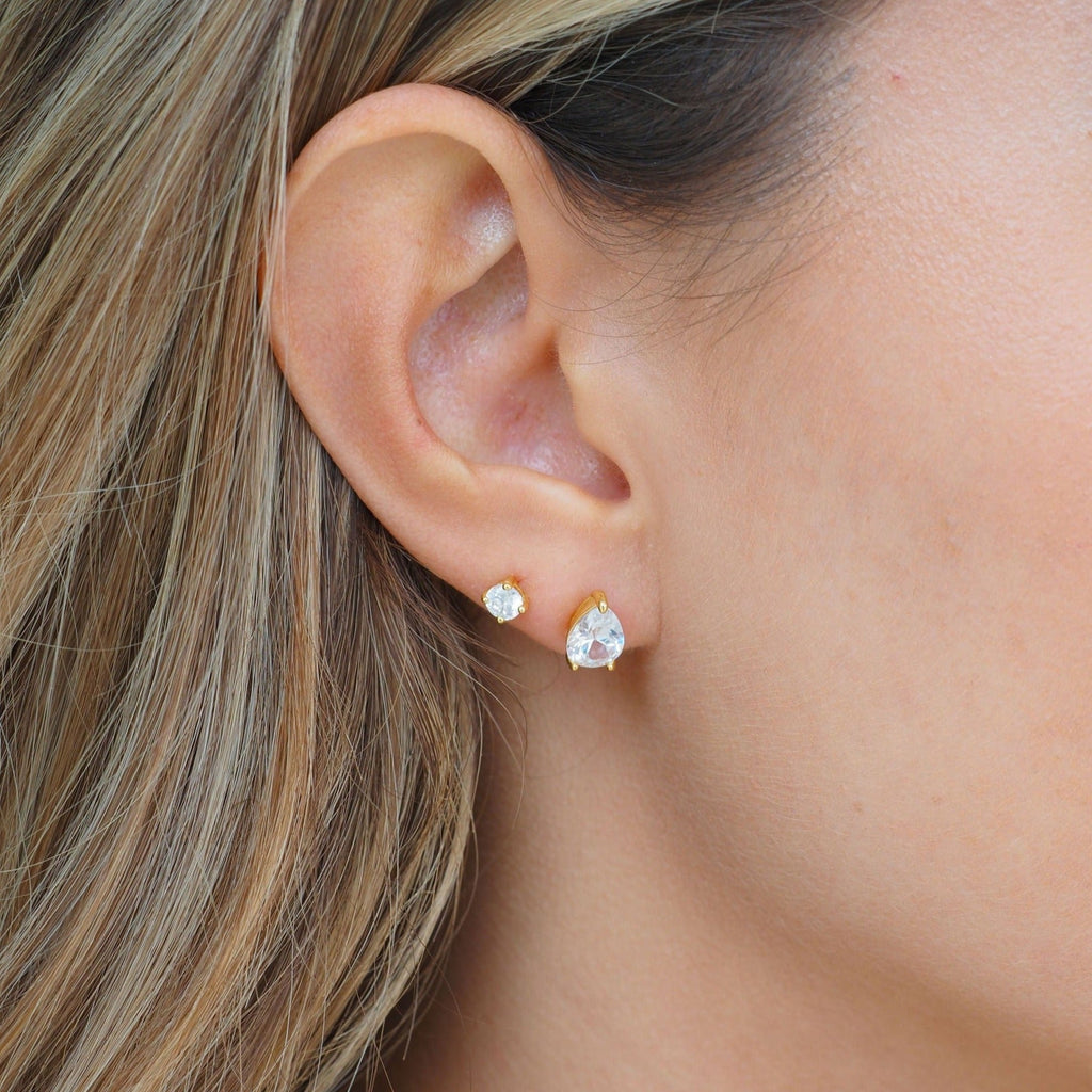 Puces d’Oreilles Goutte en Argent