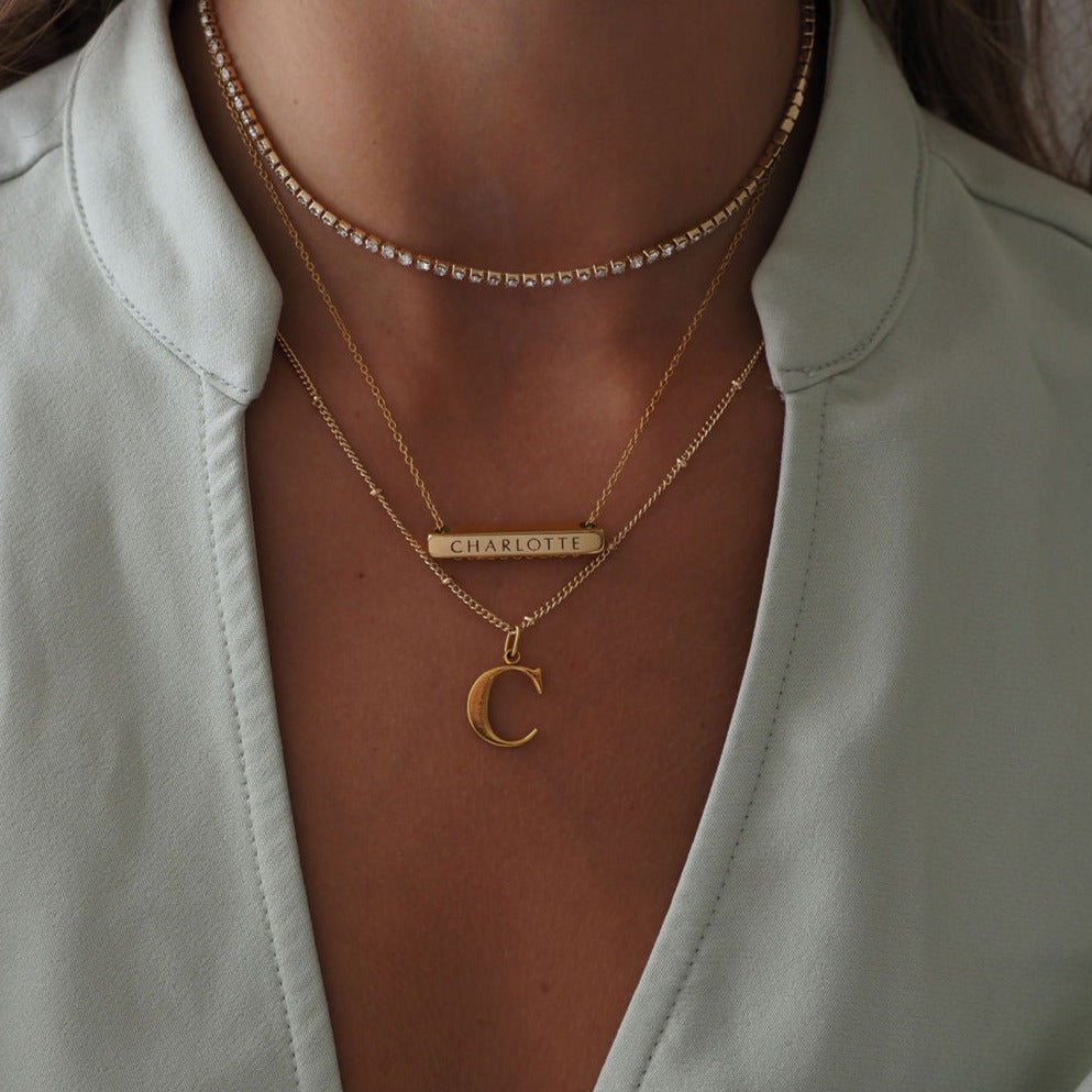 Collier pendentif initiale C en Argent