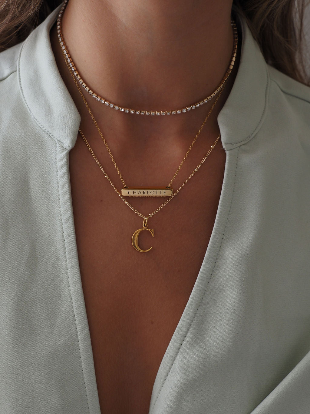 Collier pendentif initiale C en Or