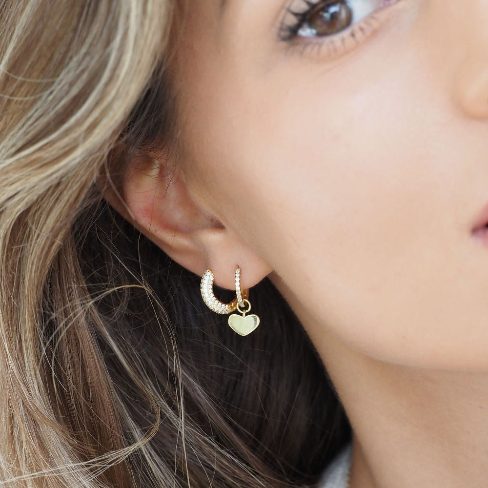Boucles d’Oreilles Créoles Cœur Amore en Or