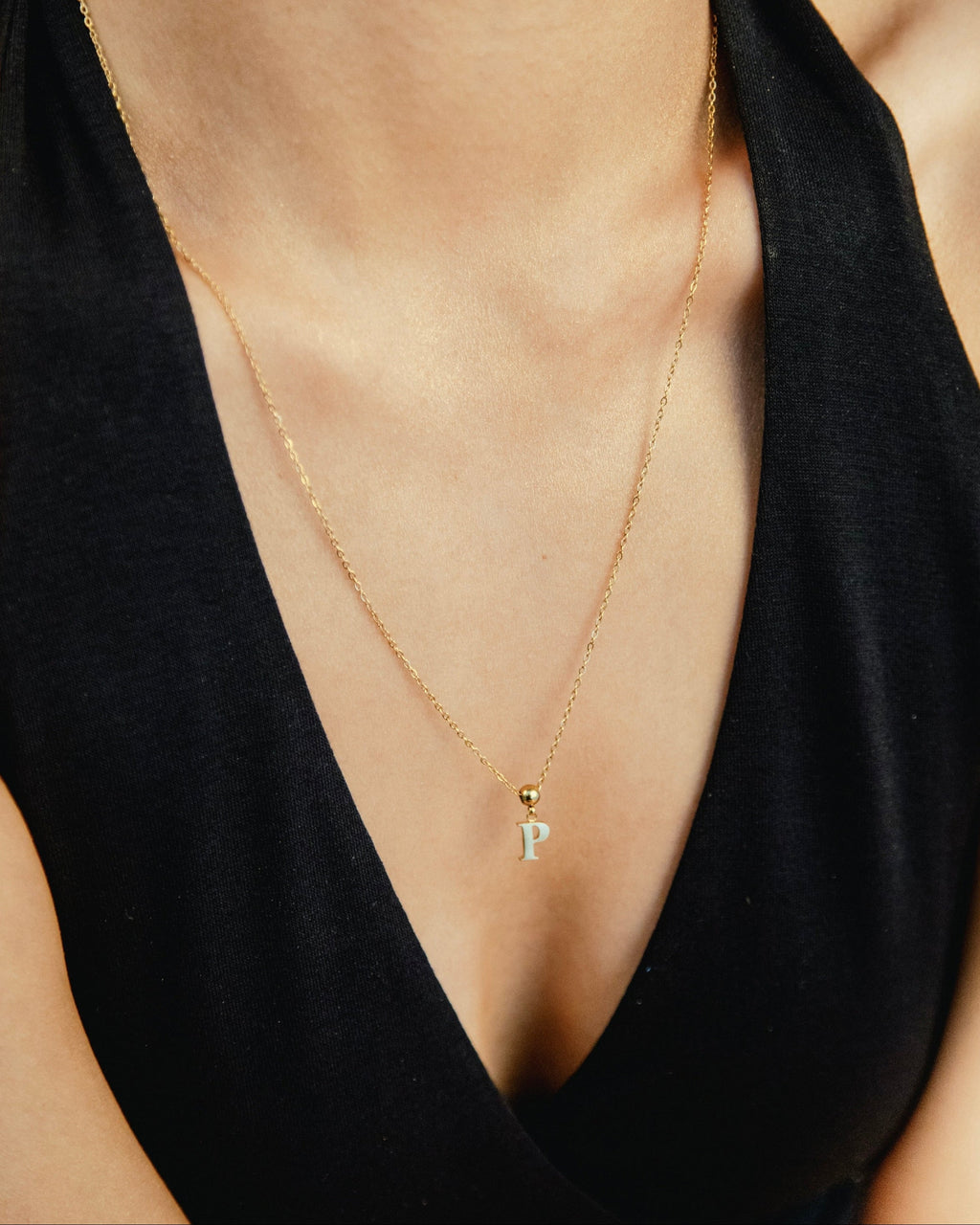 Pendentif Initiale P Classique en Or