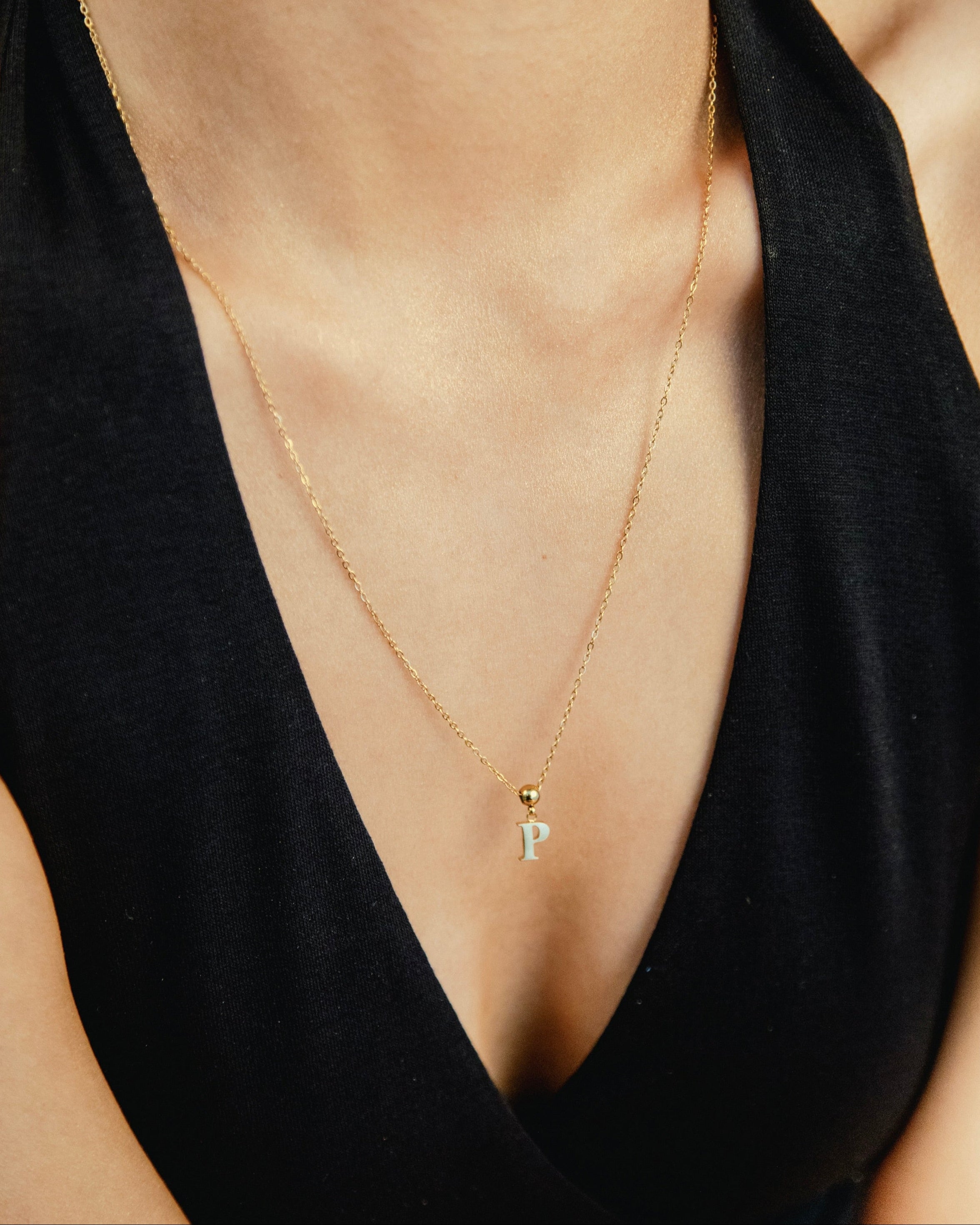 Pendentif Initiale P Classique en Or