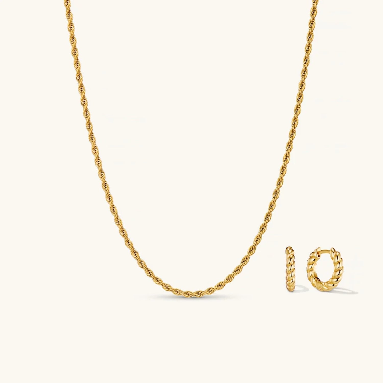 Parure Collier Corde & Créoles Corde Éternelle