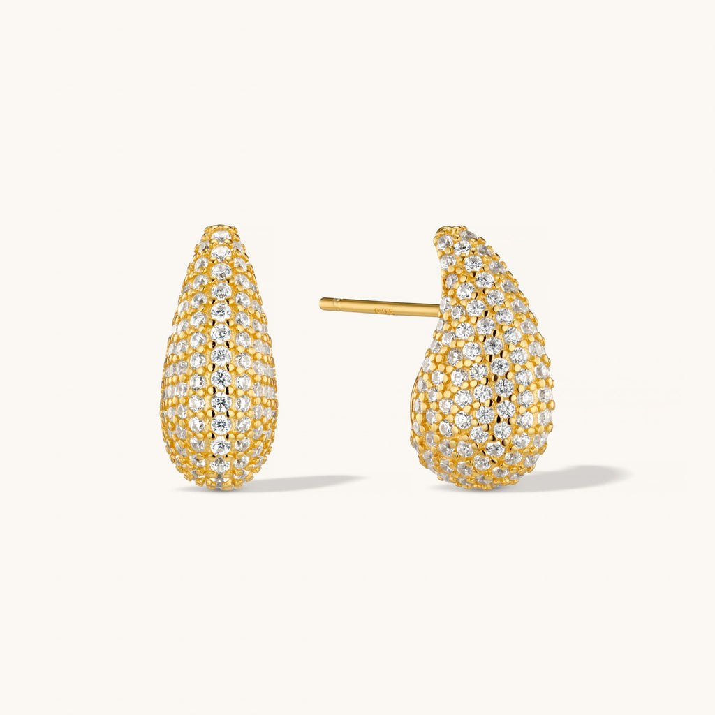 Boucles d’Oreilles Dome Pavé en Or