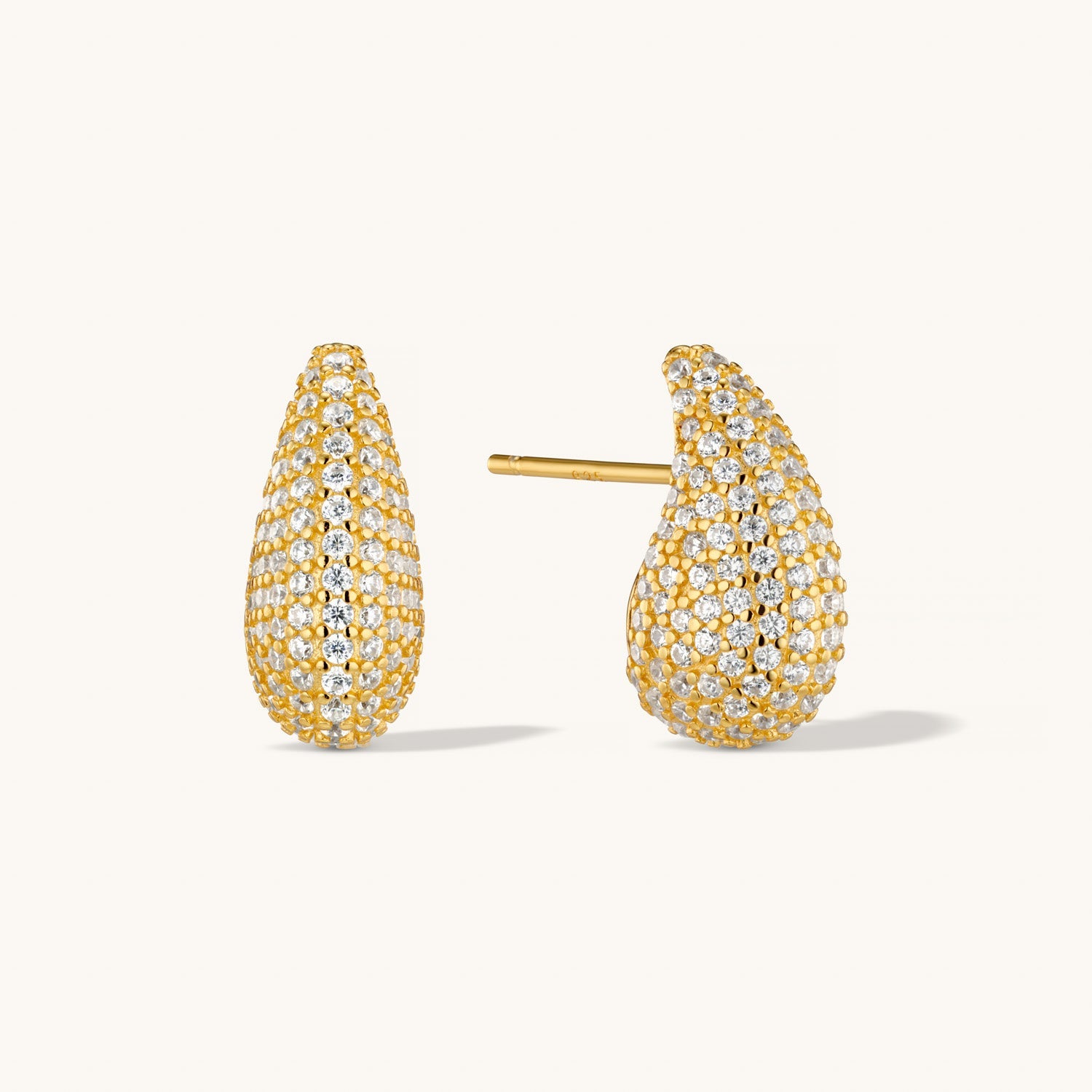Boucles d’Oreilles Dome Pavé en Or