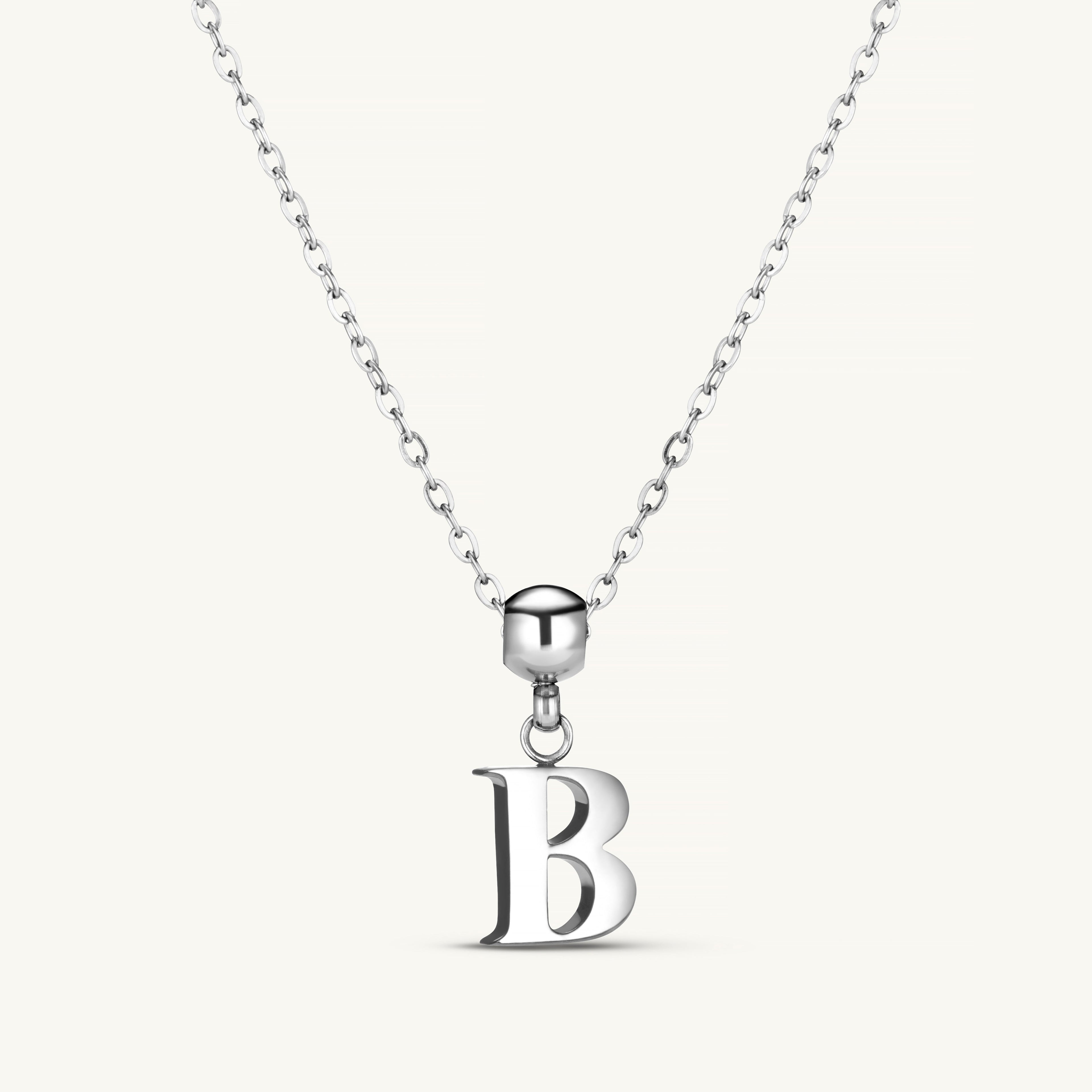 Pendentif Initiale B Classique en Argent