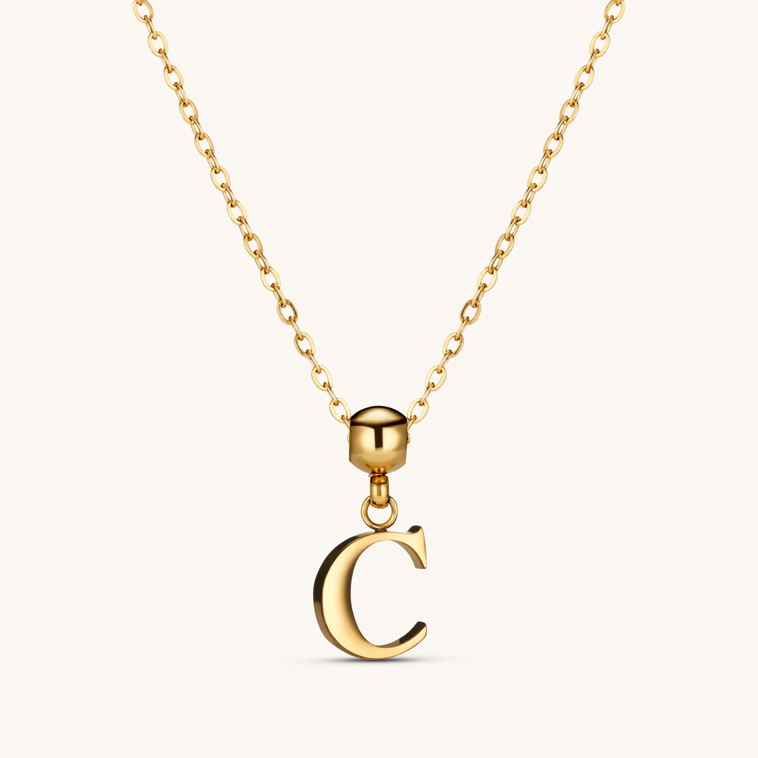 Pendentif Initiale C Classique en Or