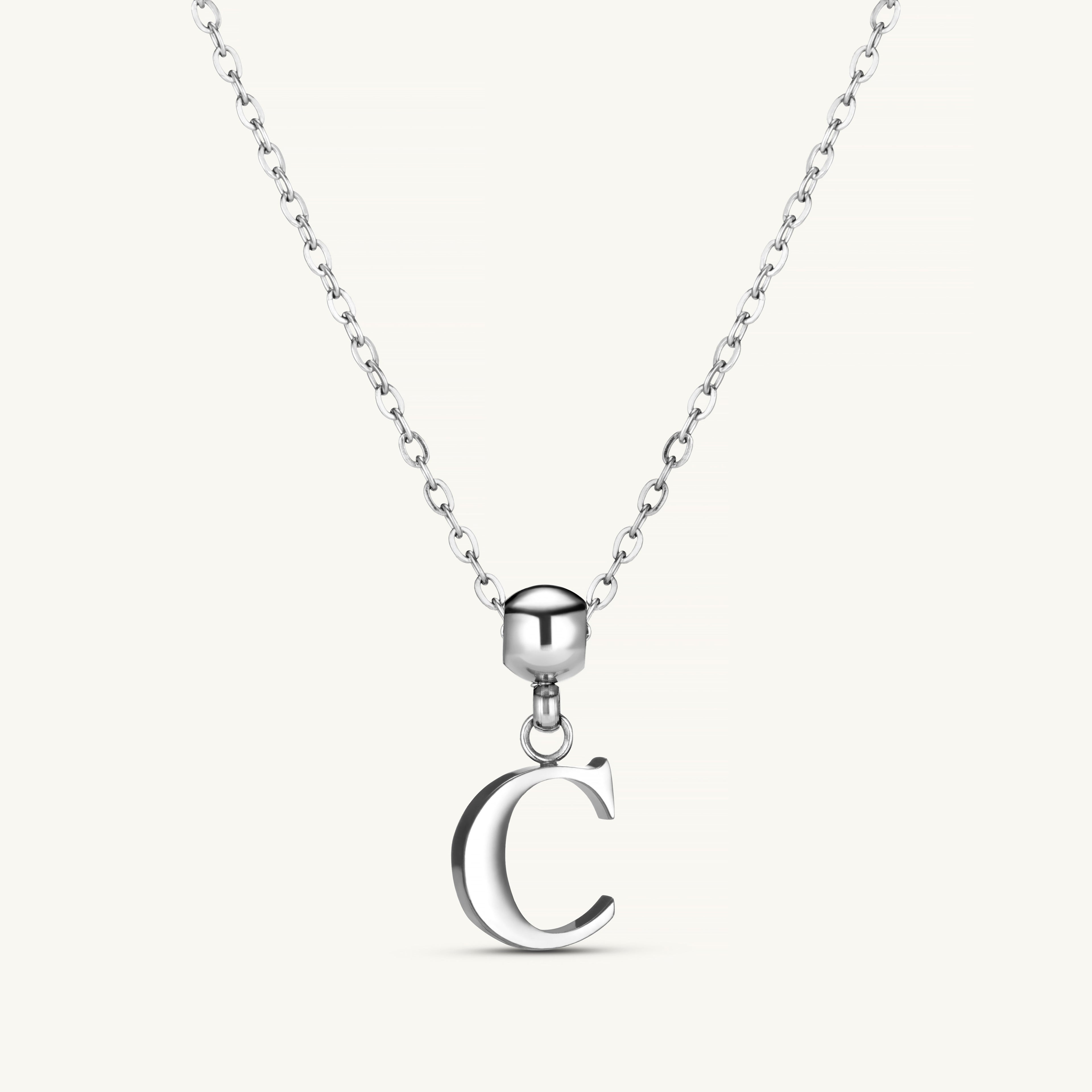 Pendentif Initiale C Classique en Argent