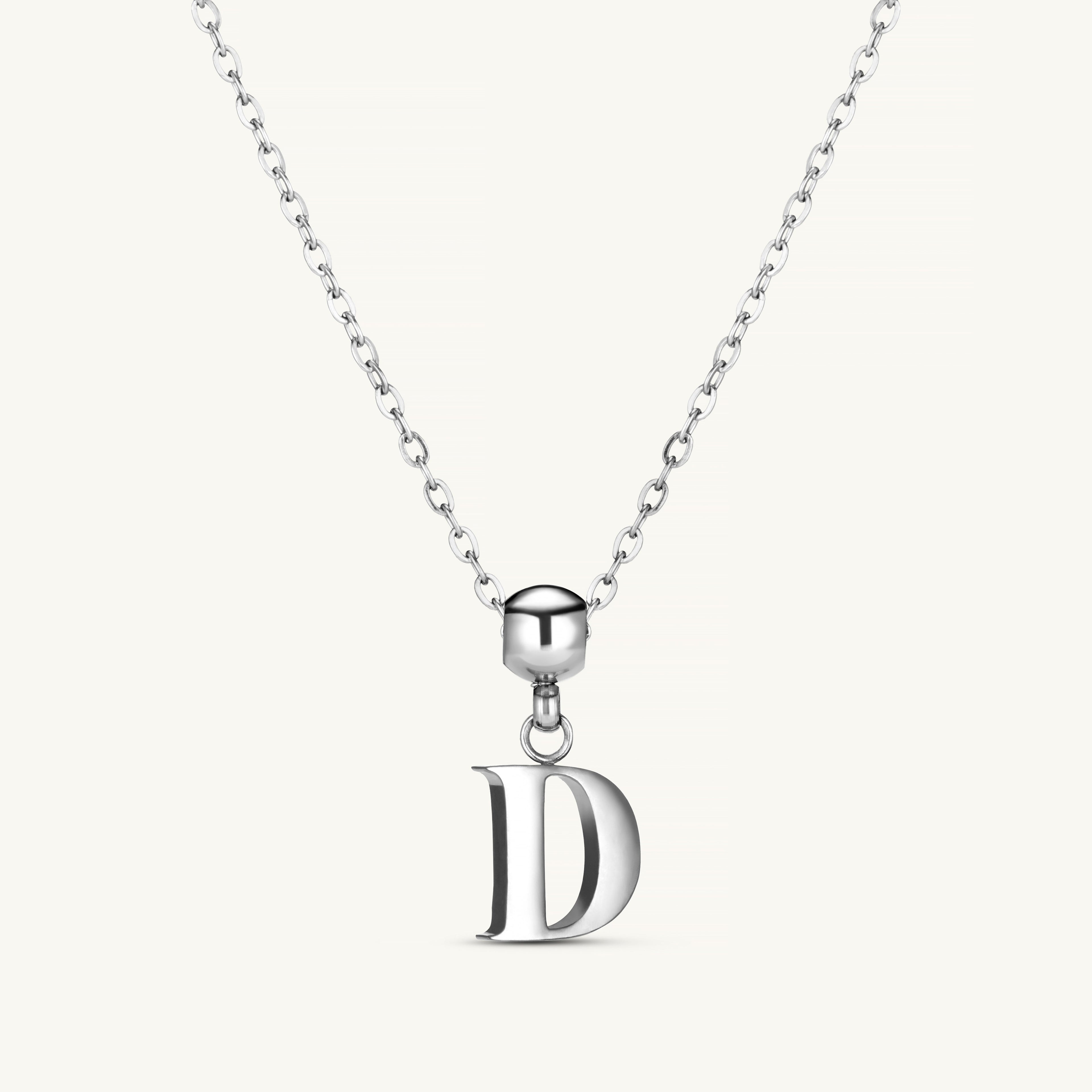 Pendentif Initiale D Classique en Argent