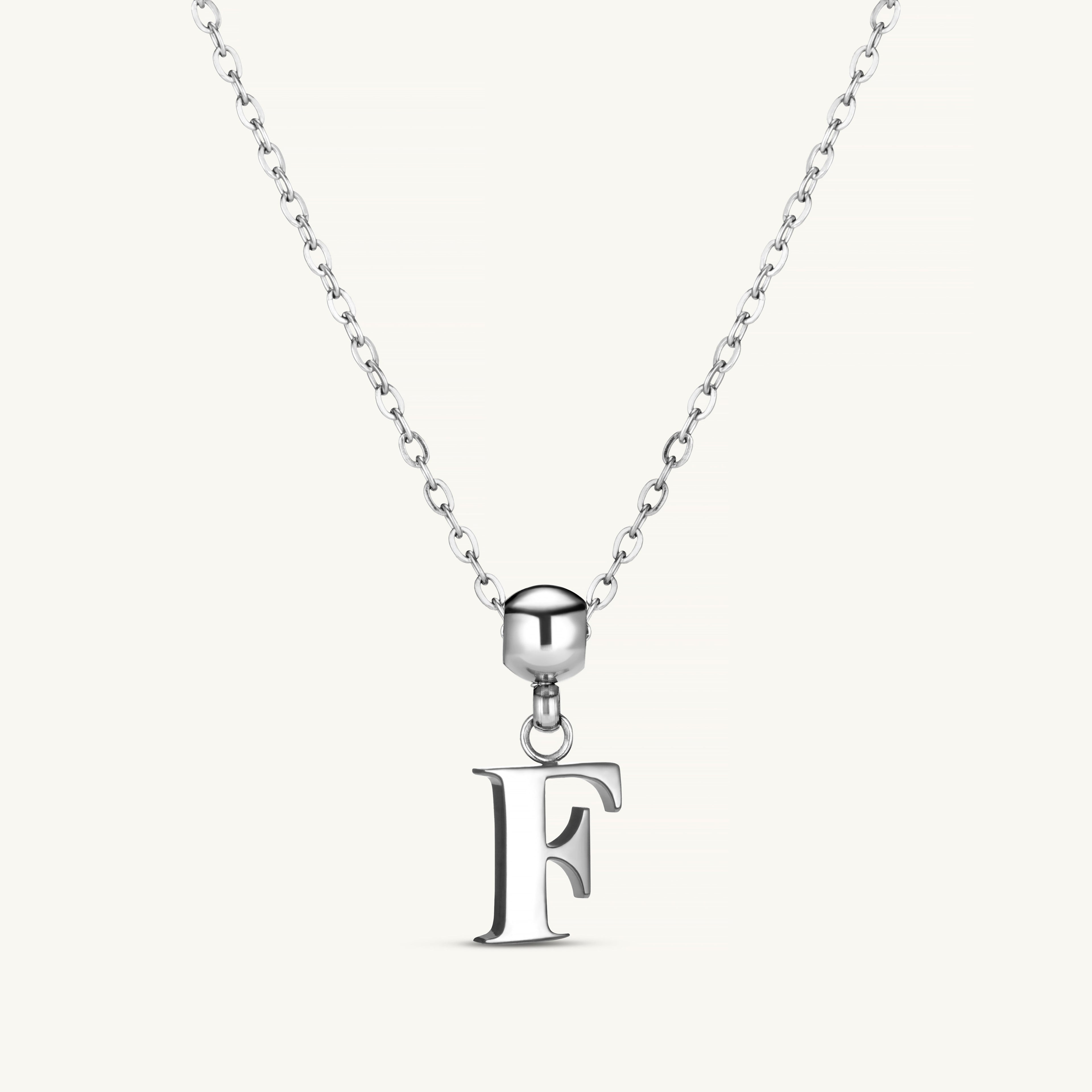 Pendentif Initiale F Classique en Argent