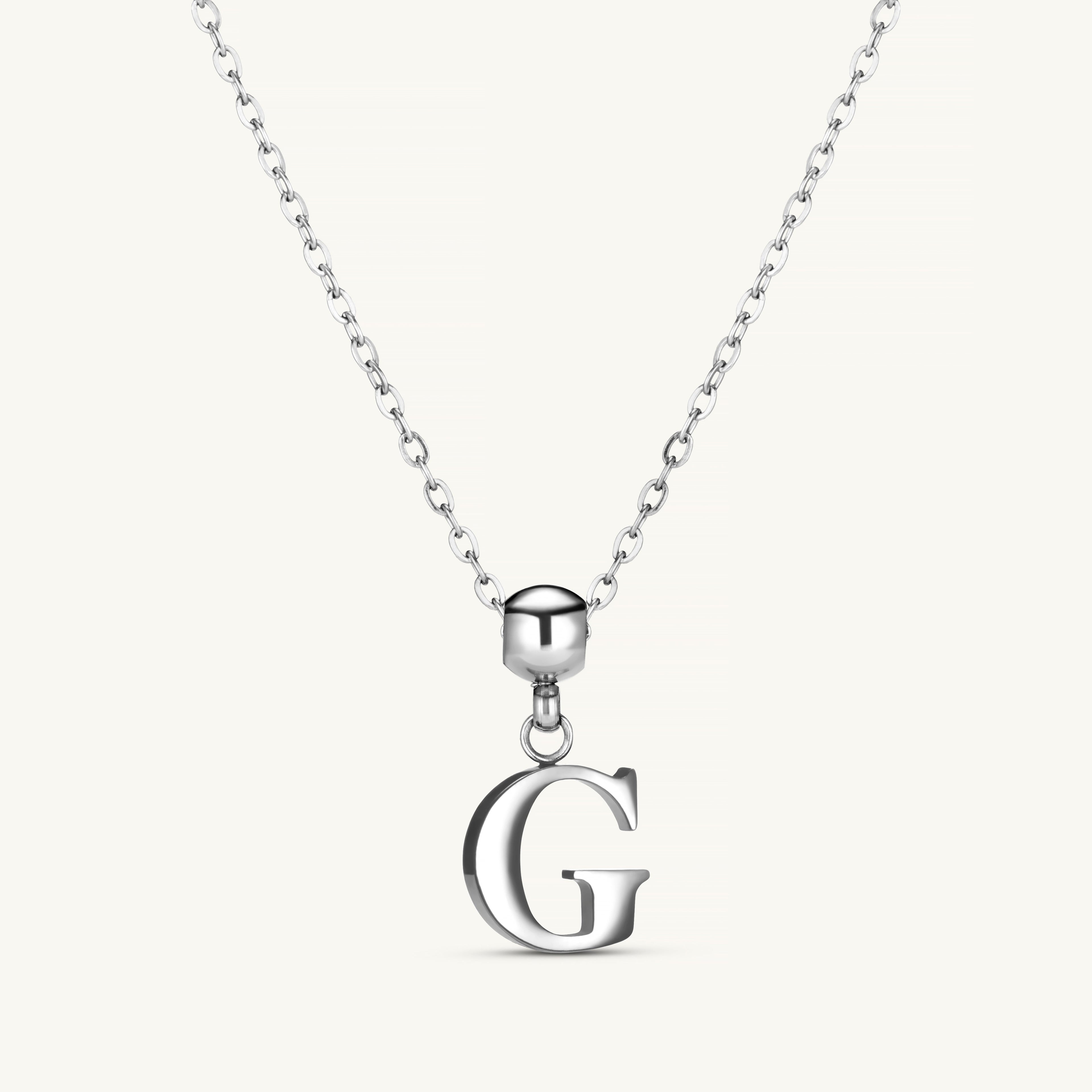 Pendentif Initiale G Classique en Argent