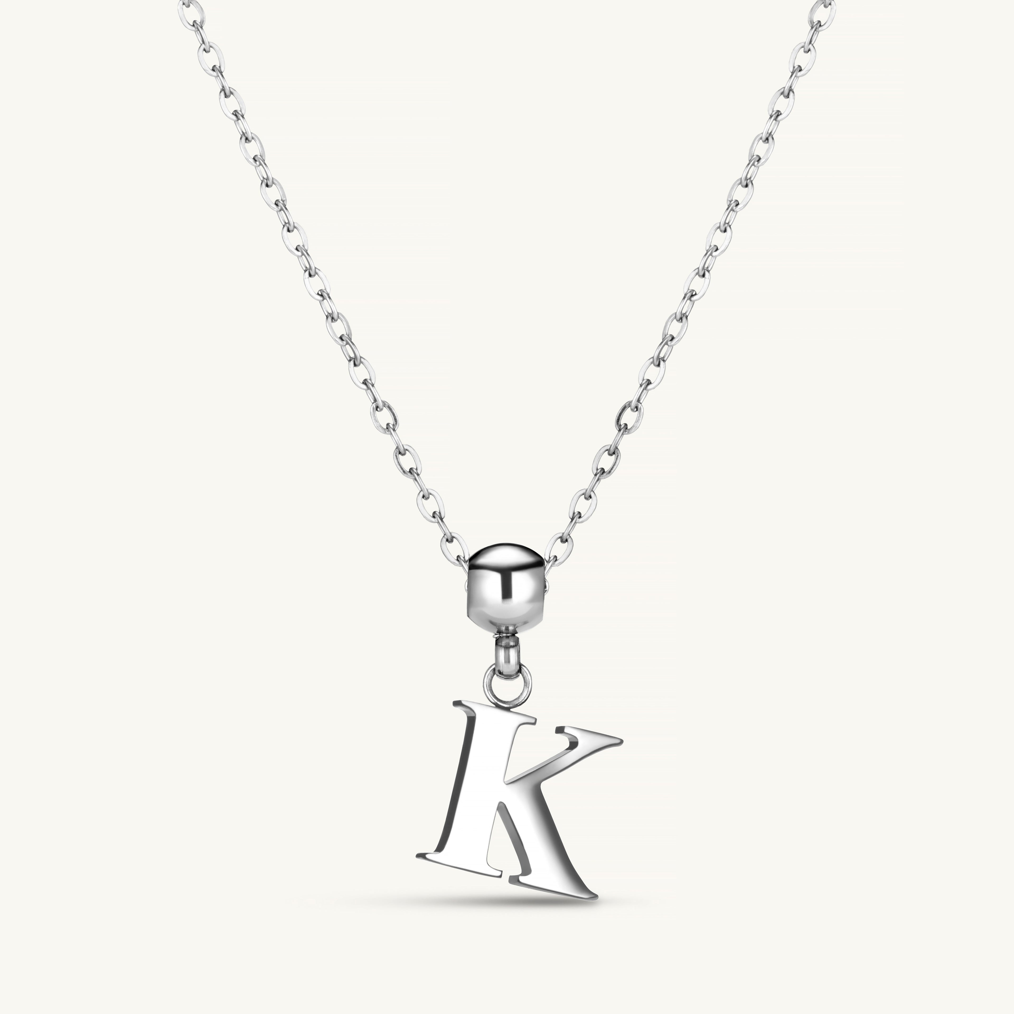 Pendentif Initiale K Classique en Argent