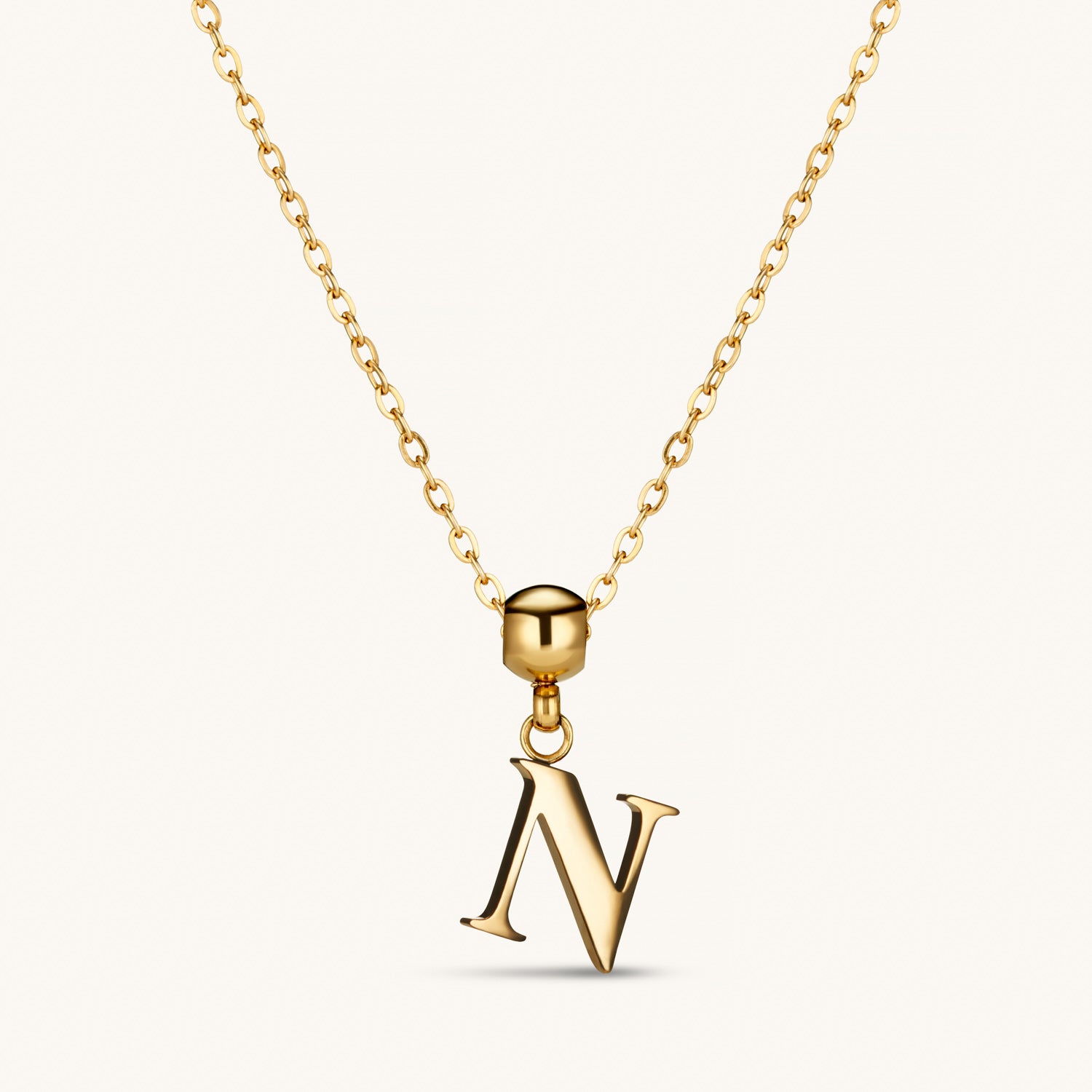 Pendentif Initiale N Classique en Or