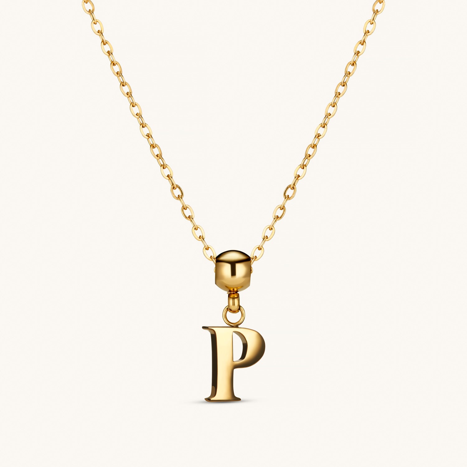 Pendentif Initiale P Classique en Or