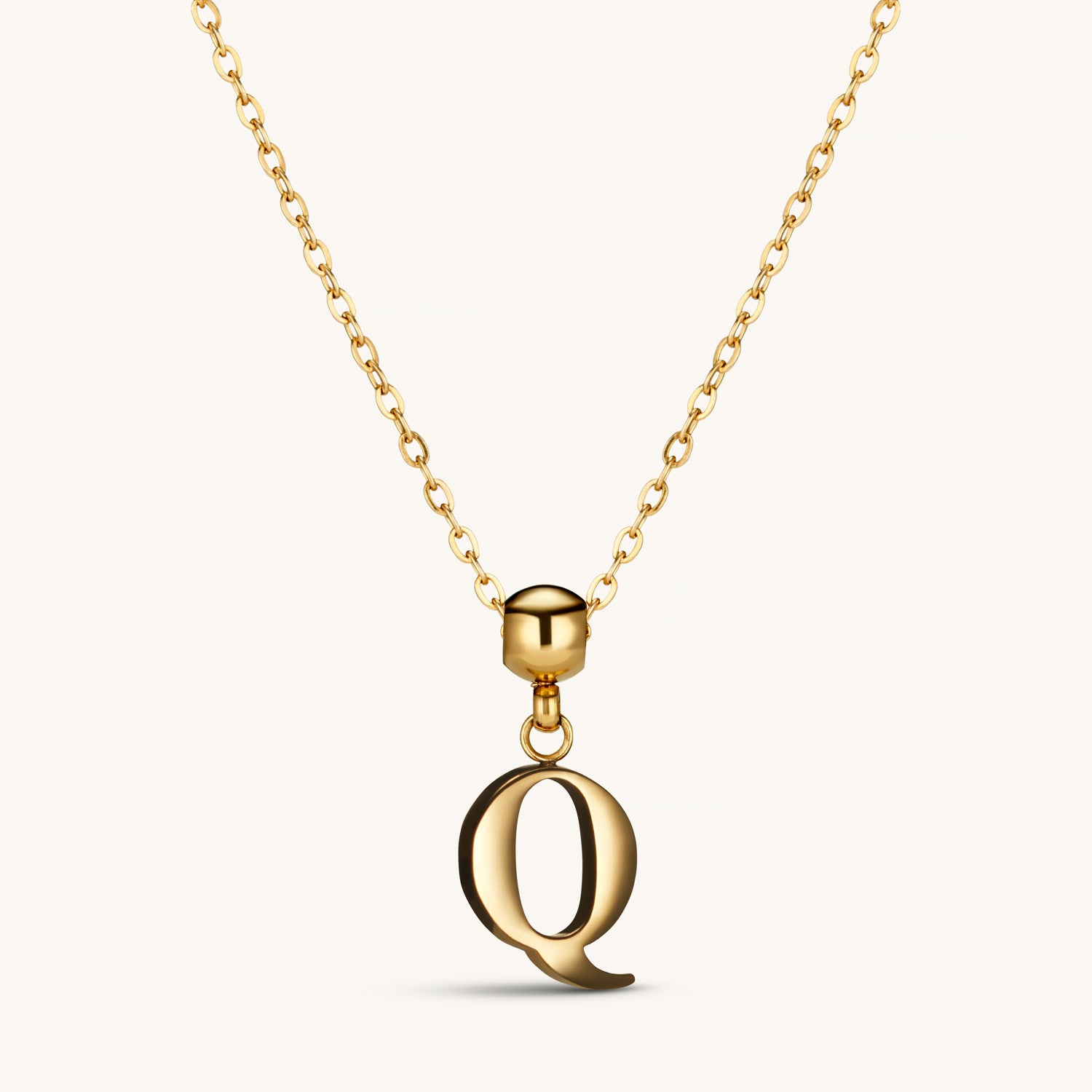 Pendentif Initiale Q Classique en Or