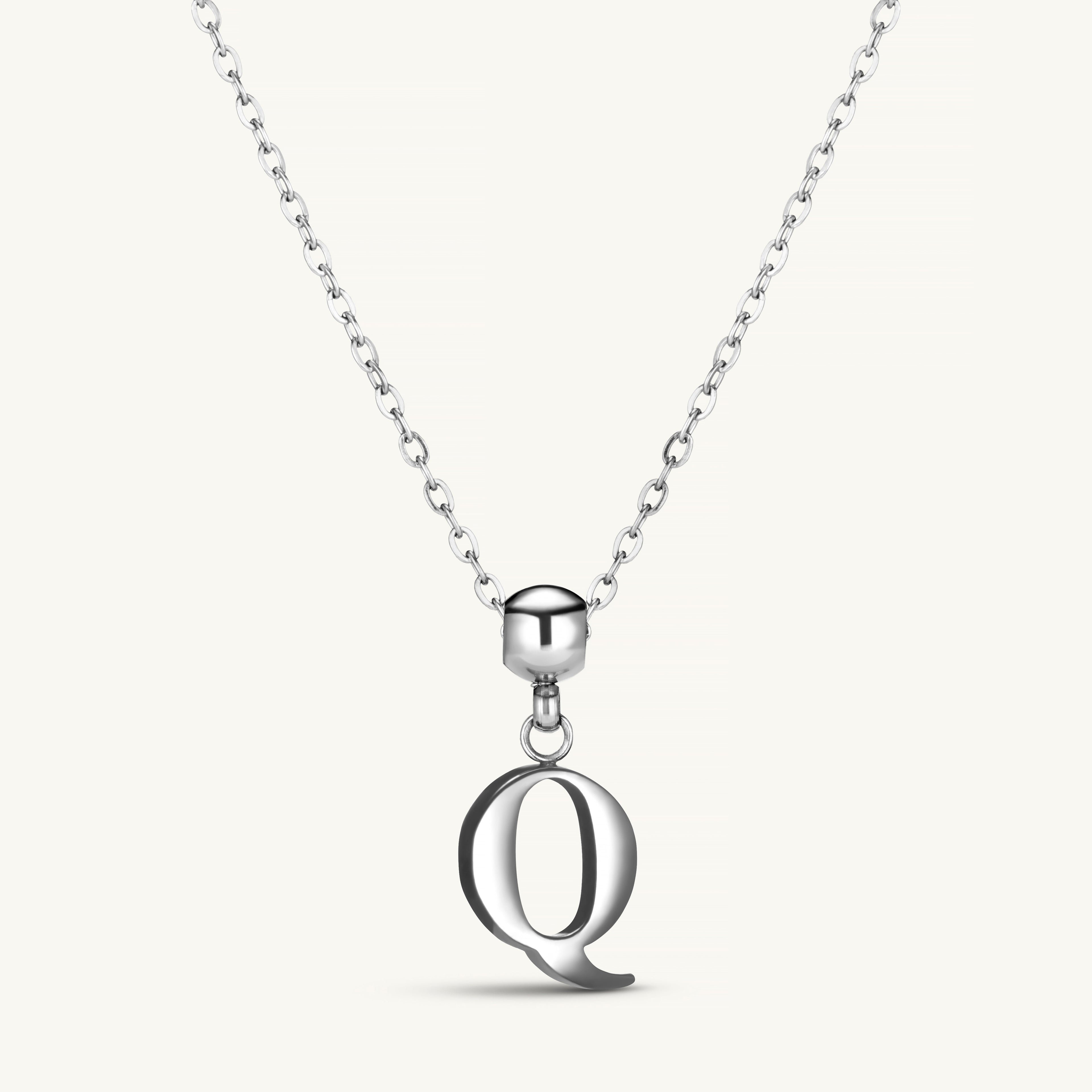 Pendentif Initiale Q Classique en Argent