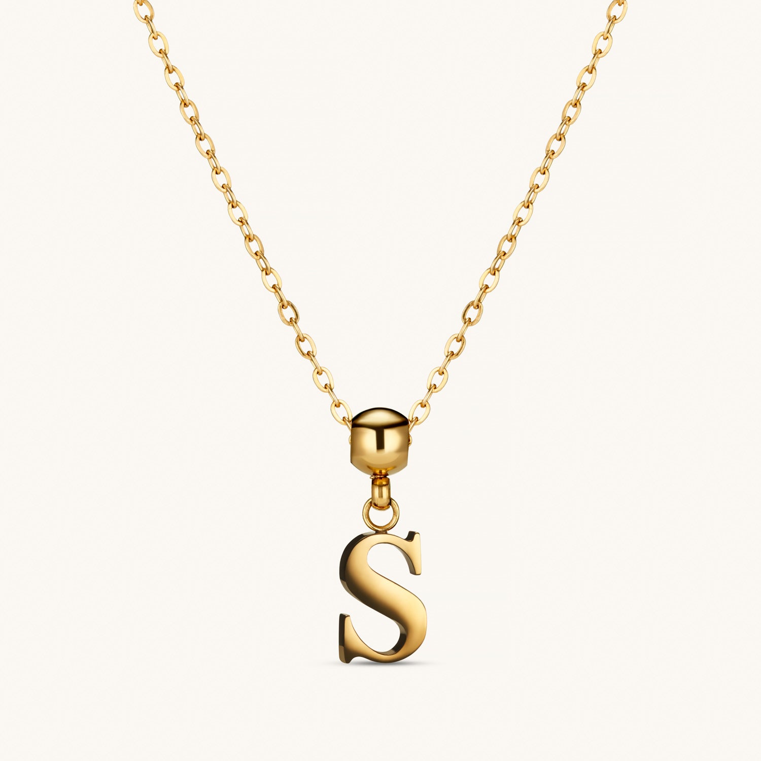 Pendentif Initiale S Classique en Or