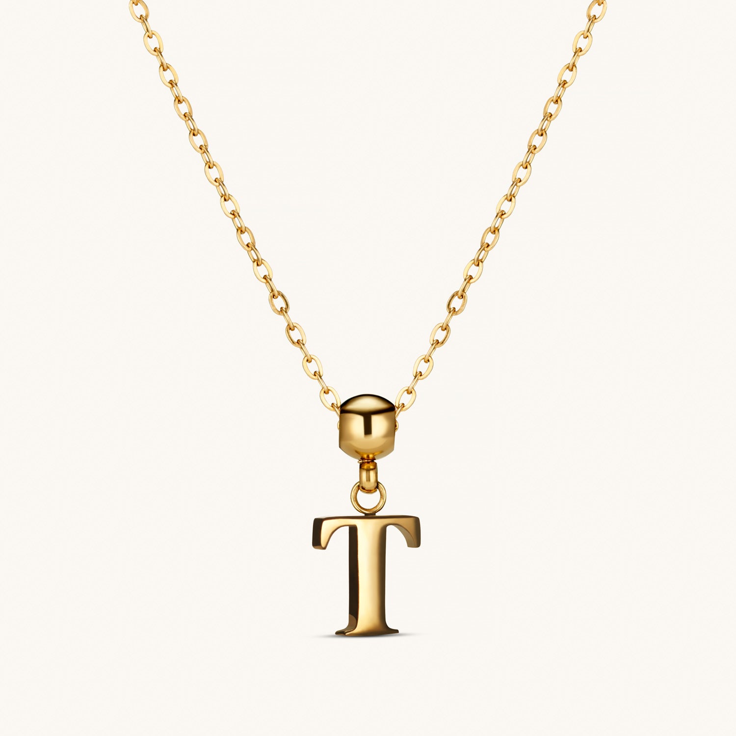 Pendentif Initiale T Classique en Or